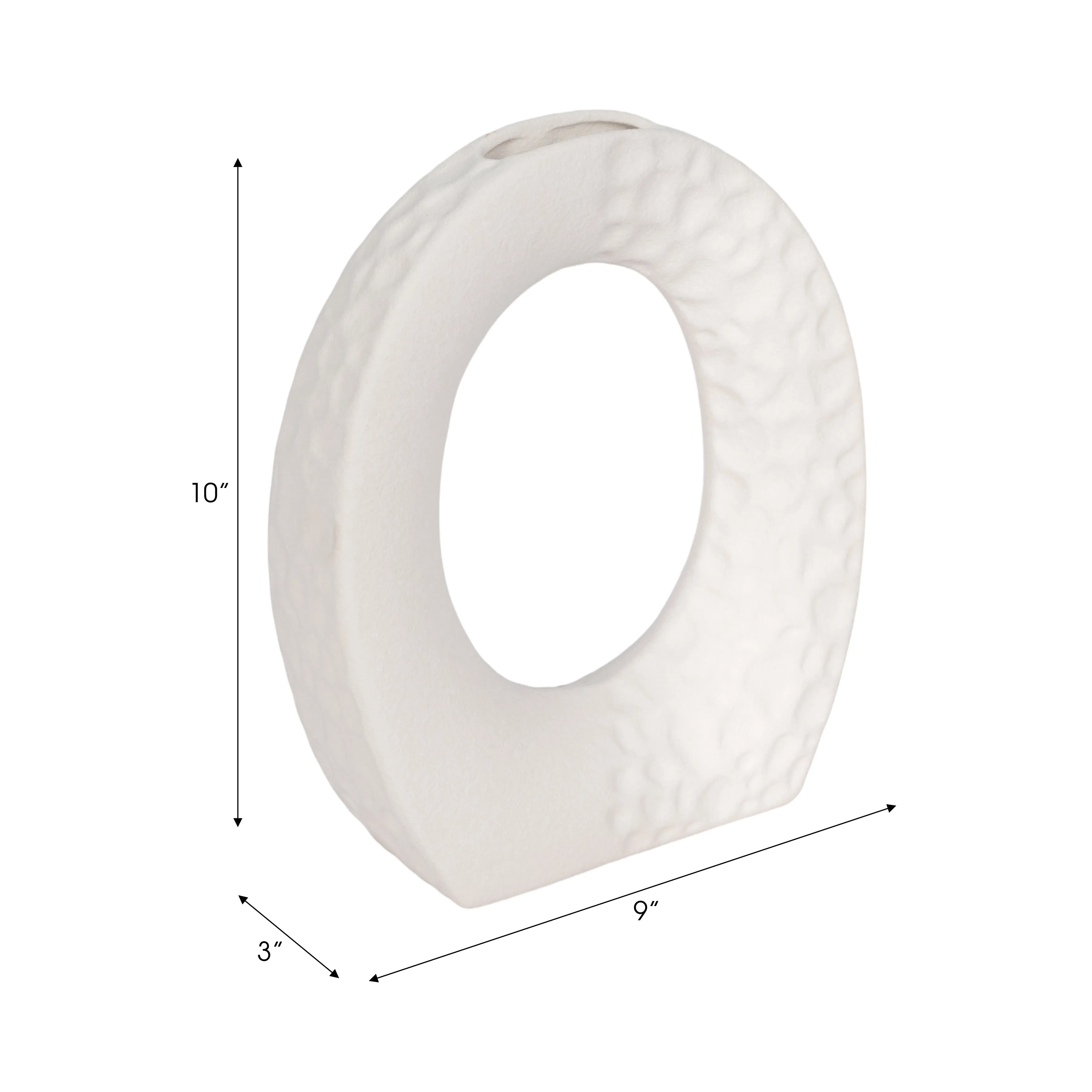 10" Rough Finish Open Cut-out With Vase Opening, W