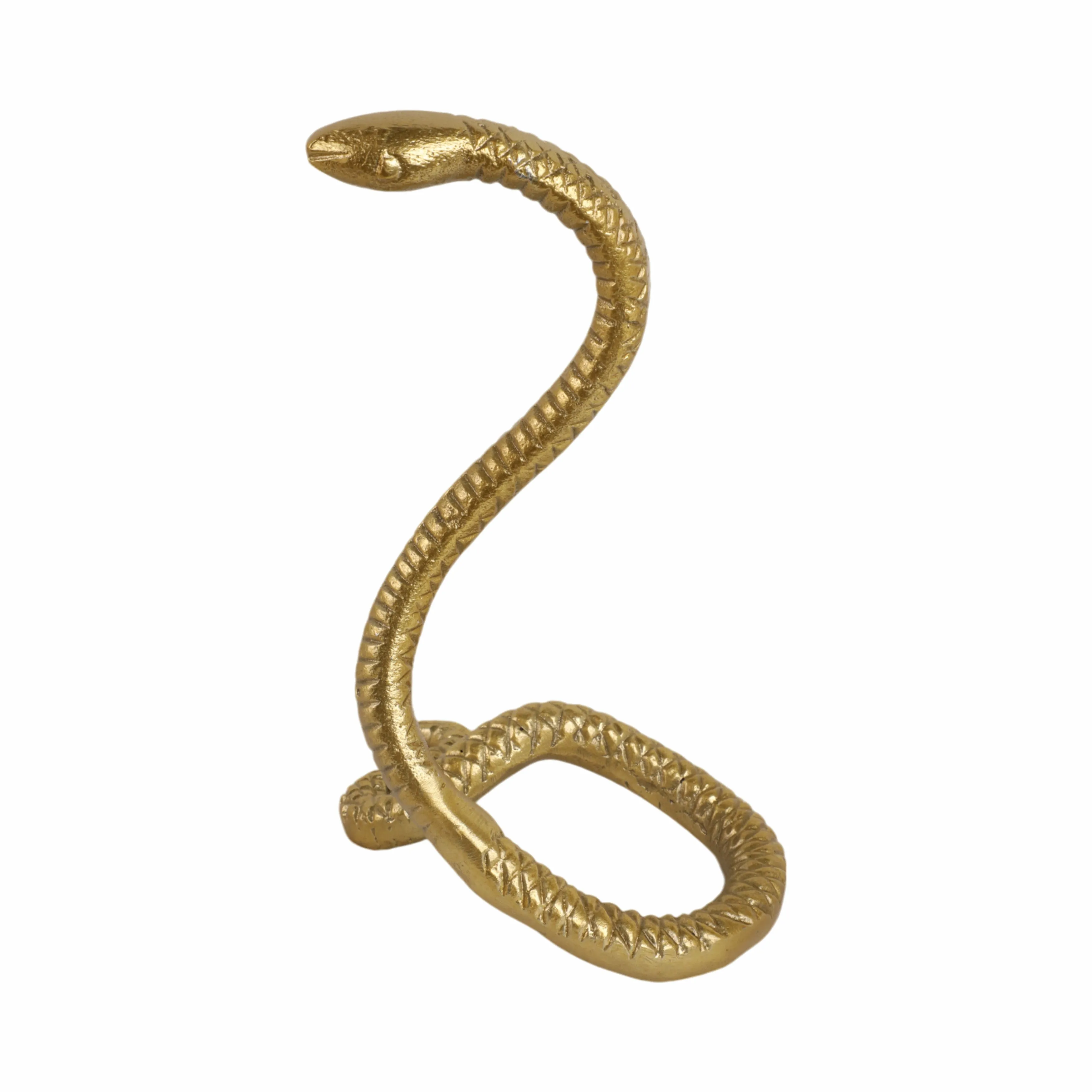 10" Tall Snake Tabletop D?cor, Gold