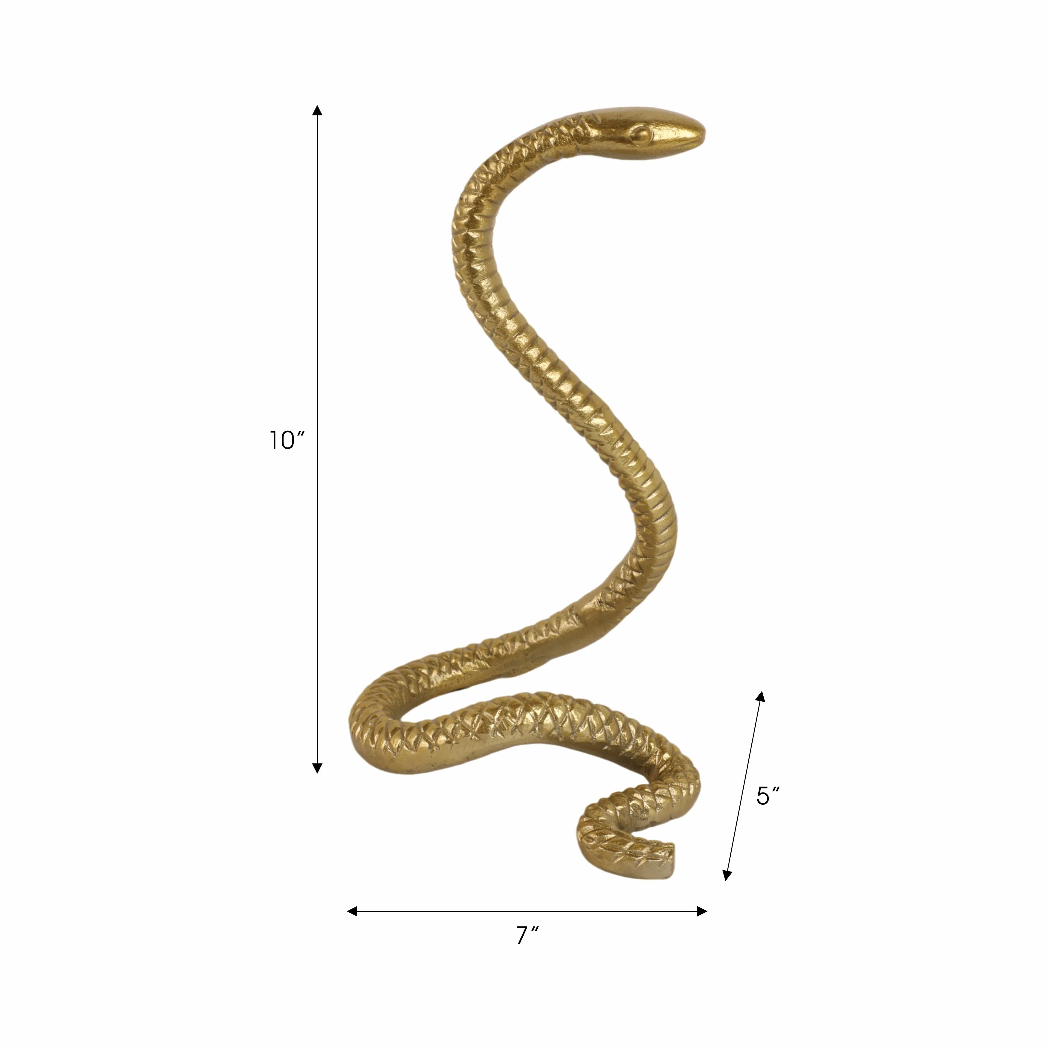 10" Tall Snake Tabletop D?cor, Gold