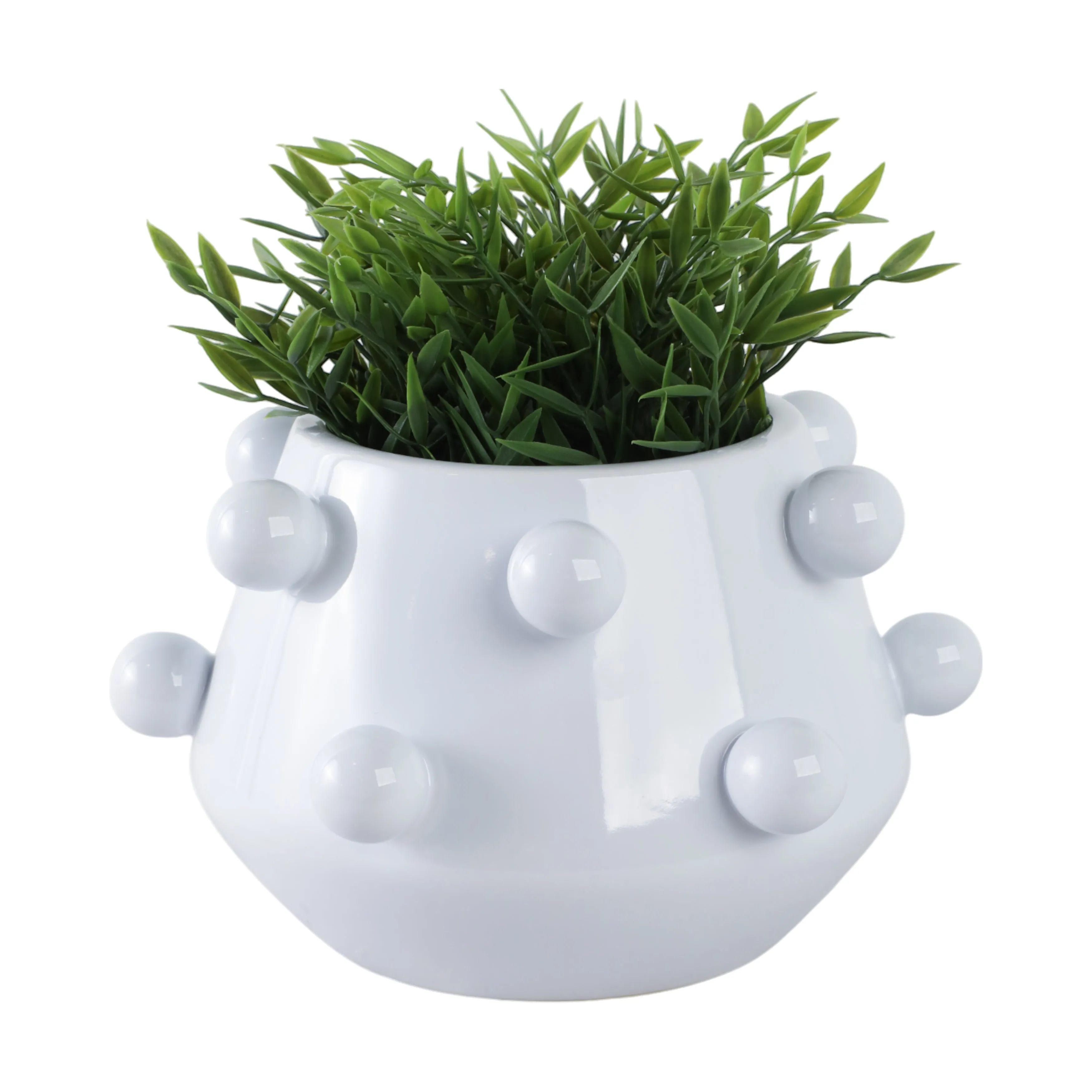 10" Tapered Bubble Planter, White