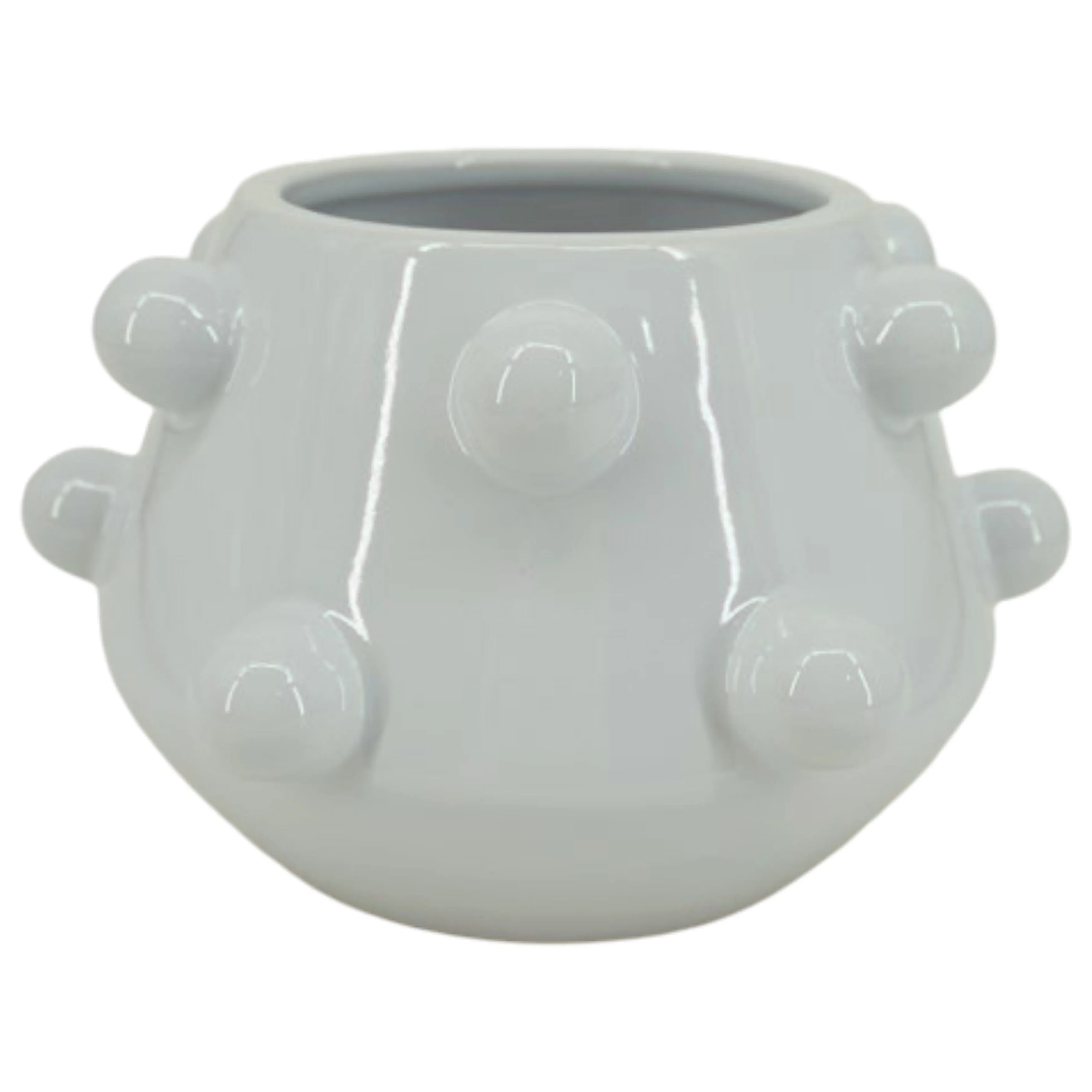 10" Tapered Bubble Planter, White