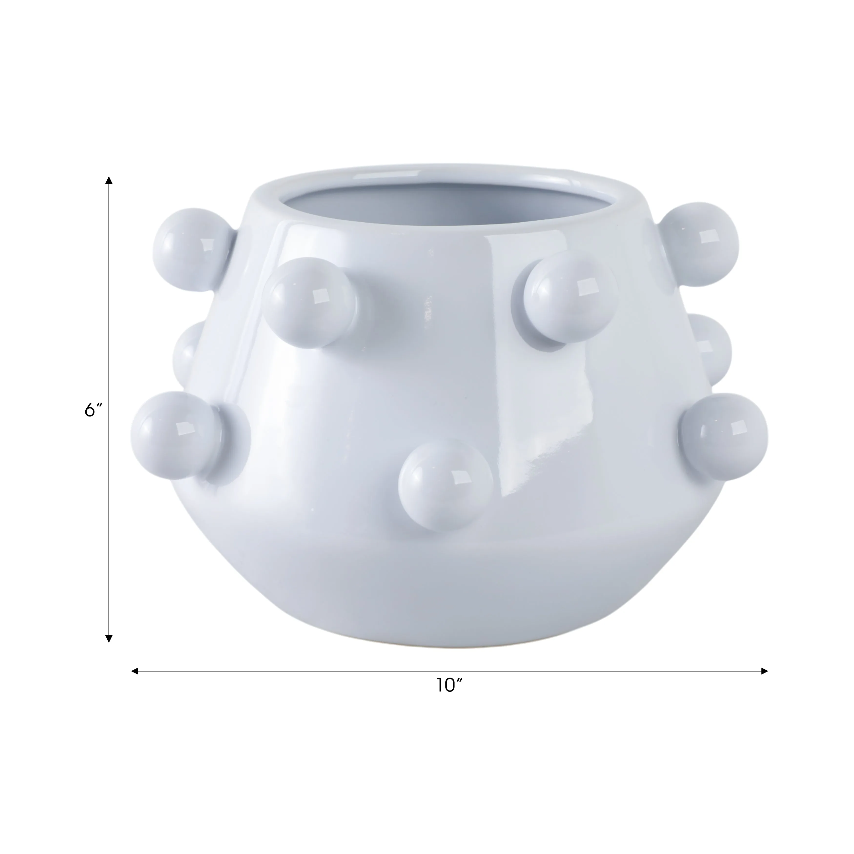 10" Tapered Bubble Planter, White