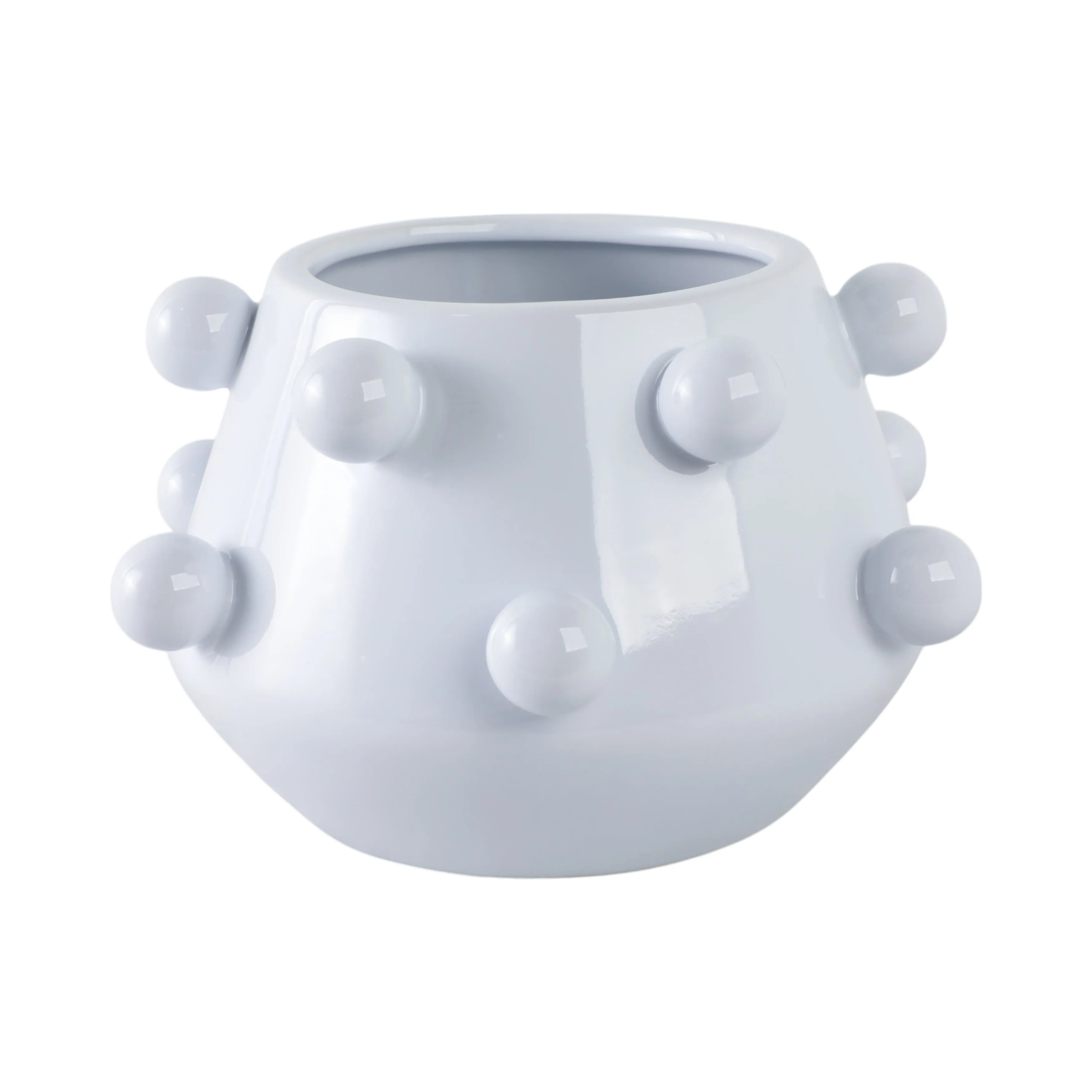 10" Tapered Bubble Planter, White