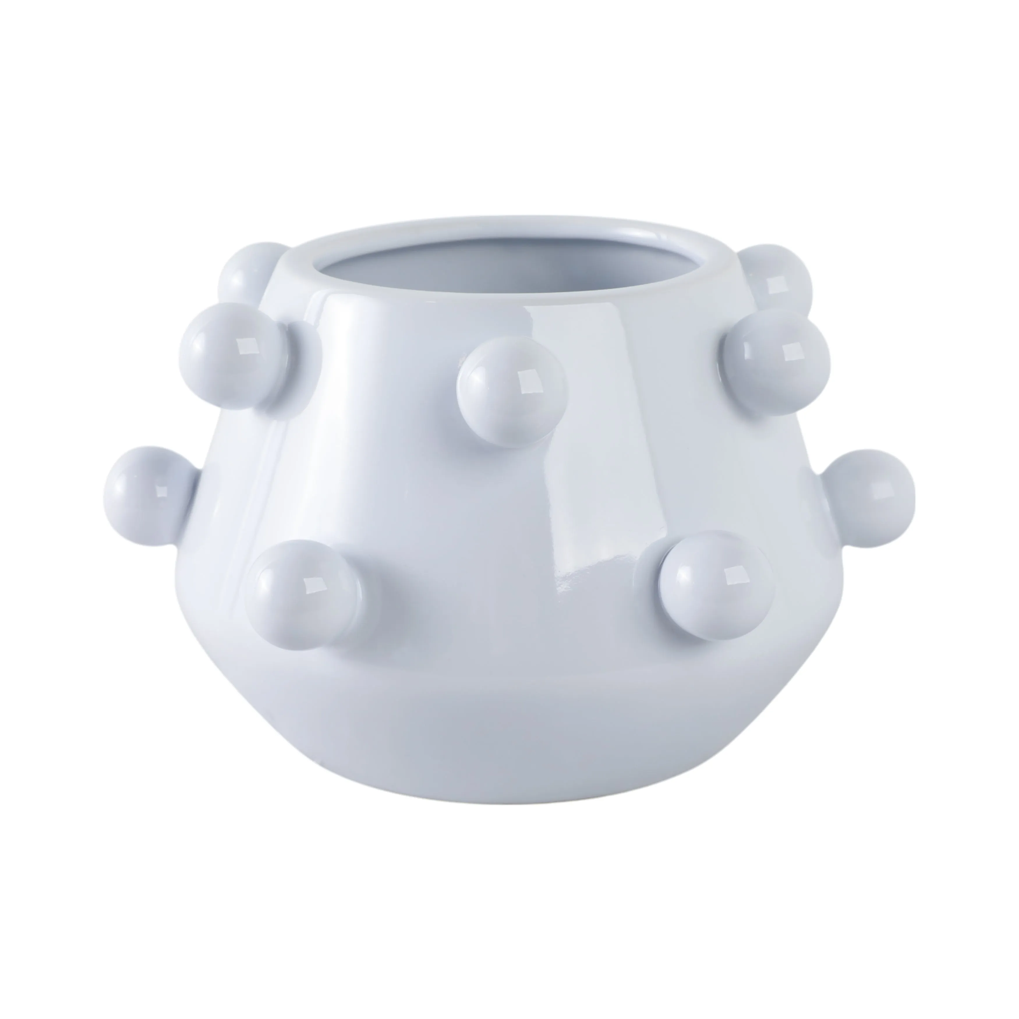 10" Tapered Bubble Planter, White