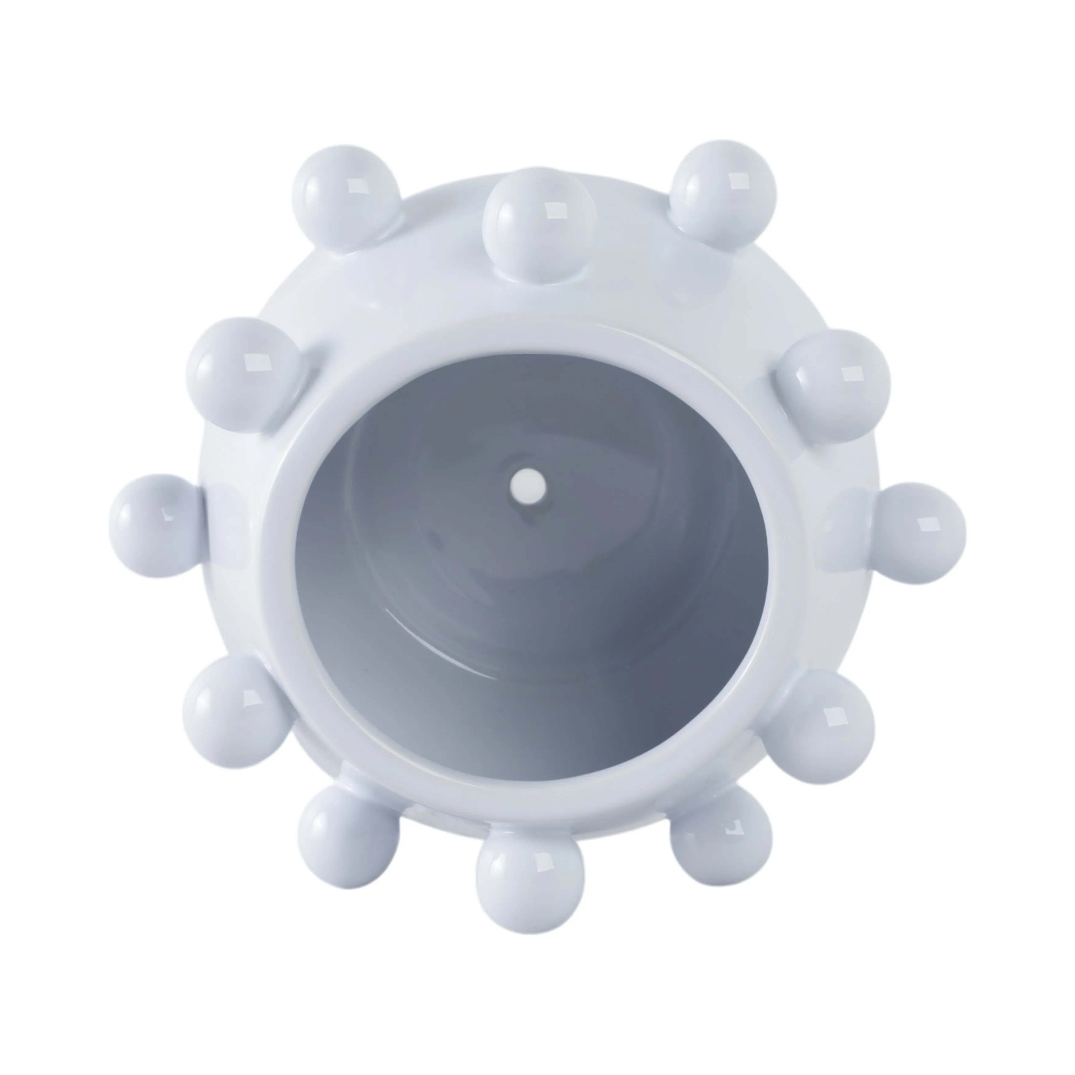 10" Tapered Bubble Planter, White
