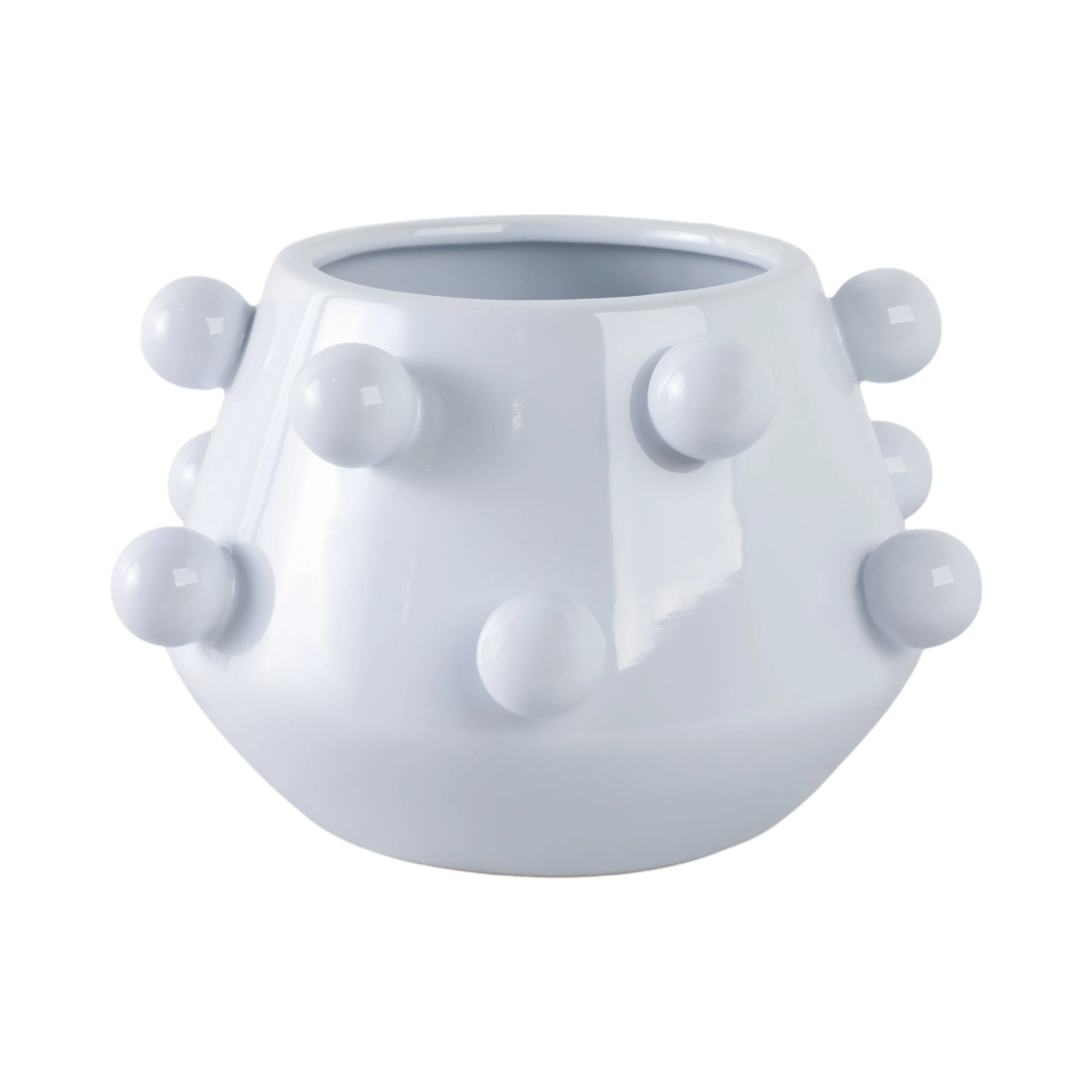 10" Tapered Bubble Planter, White