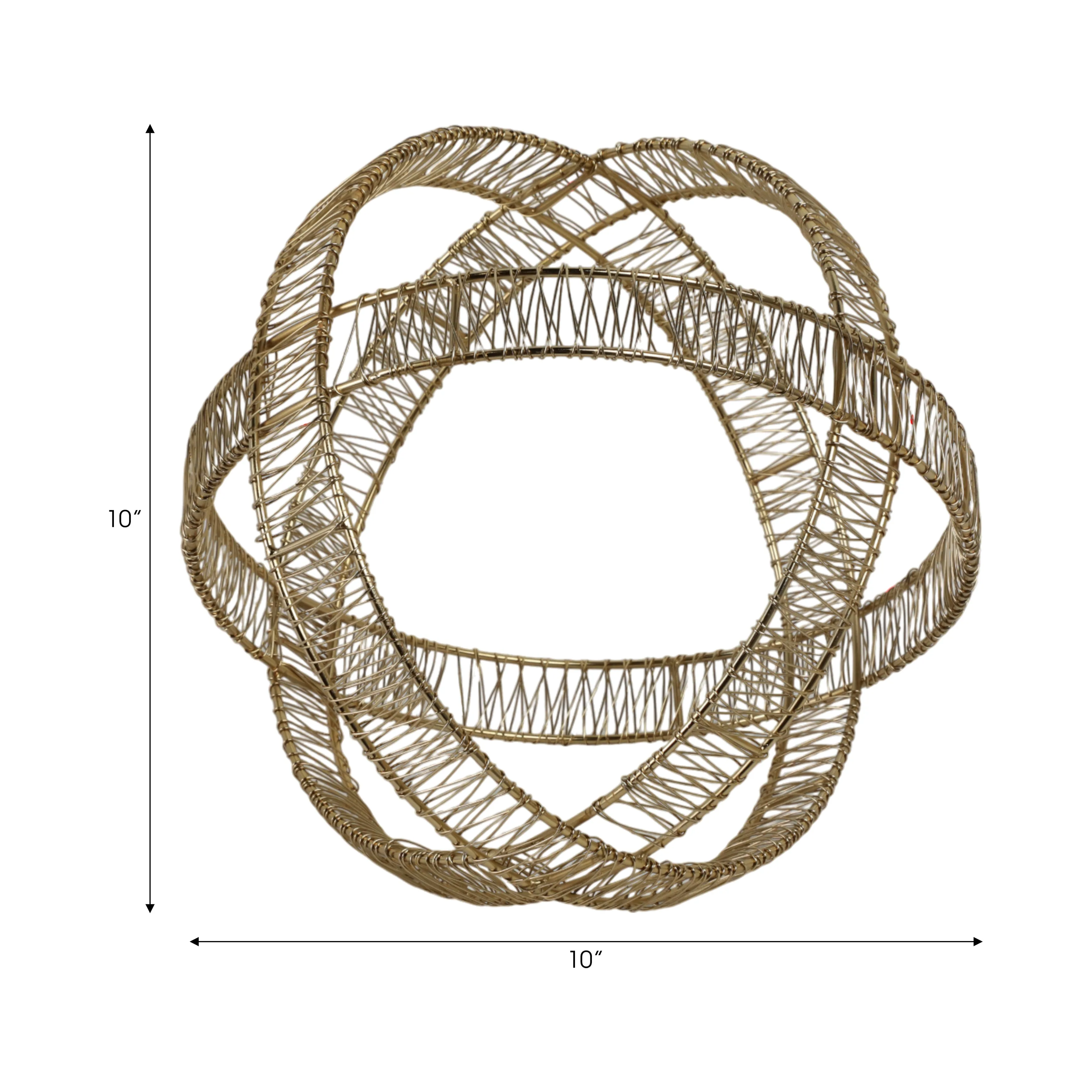 10" Woven Metal Orb, Gold