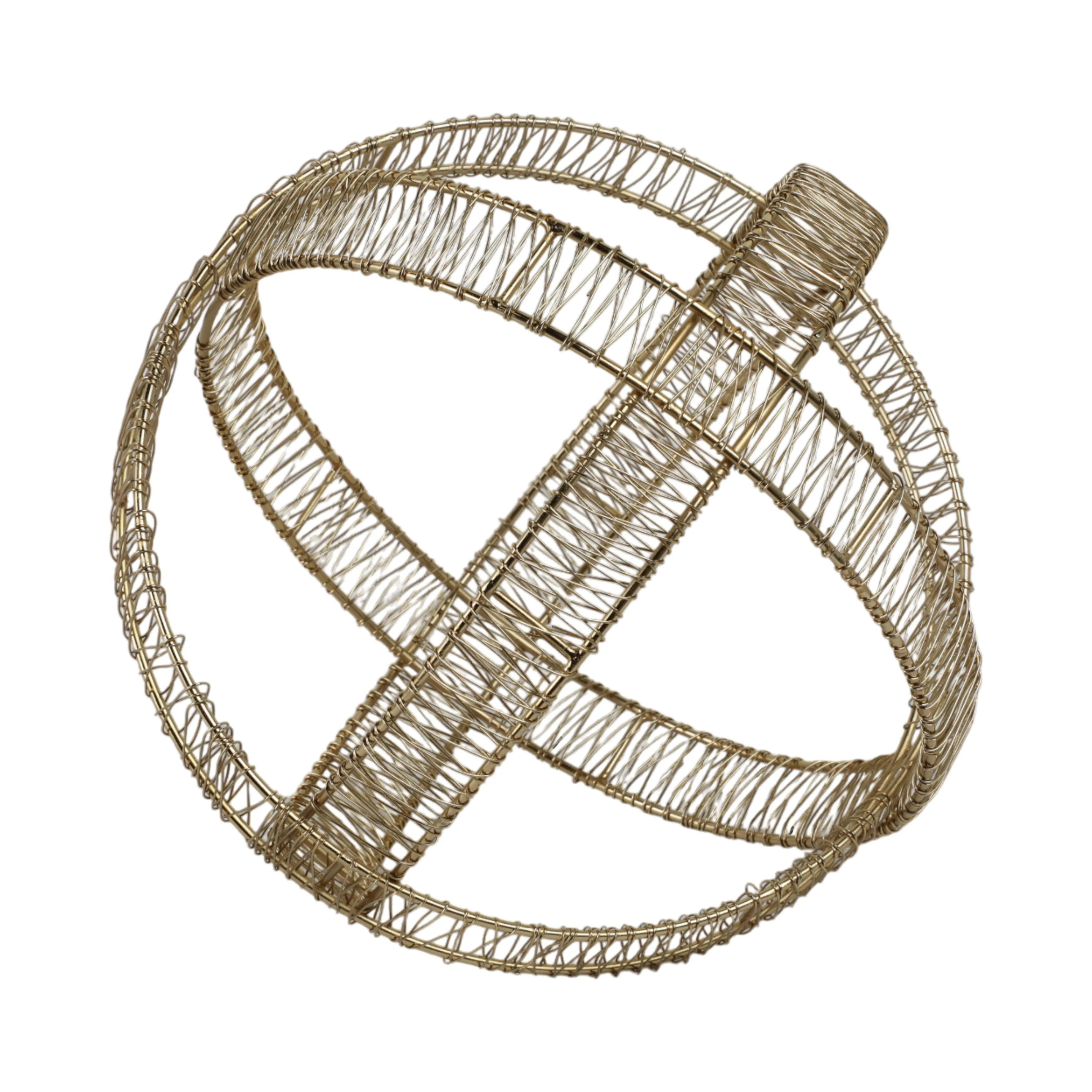 10" Woven Metal Orb, Gold