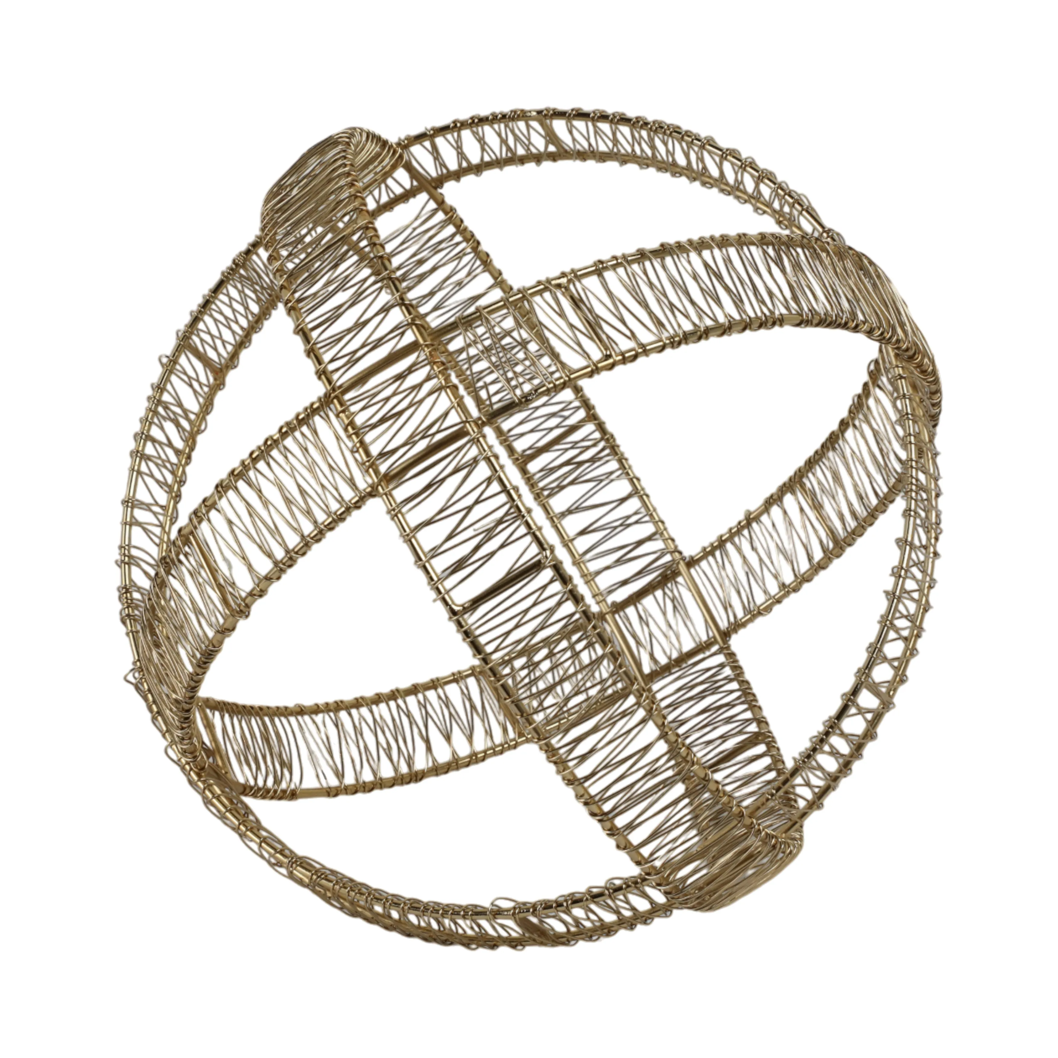 10" Woven Metal Orb, Gold