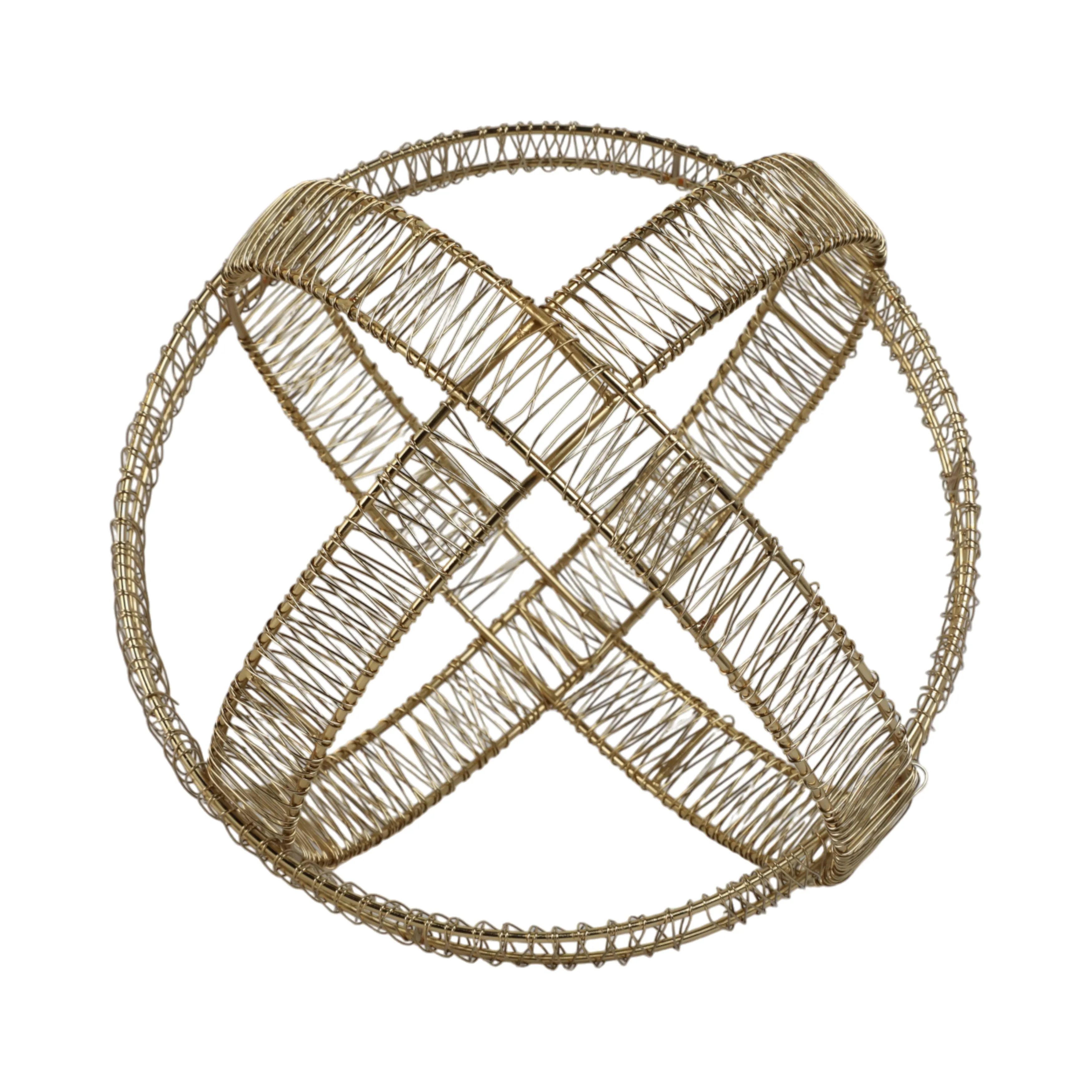 10" Woven Metal Orb, Gold