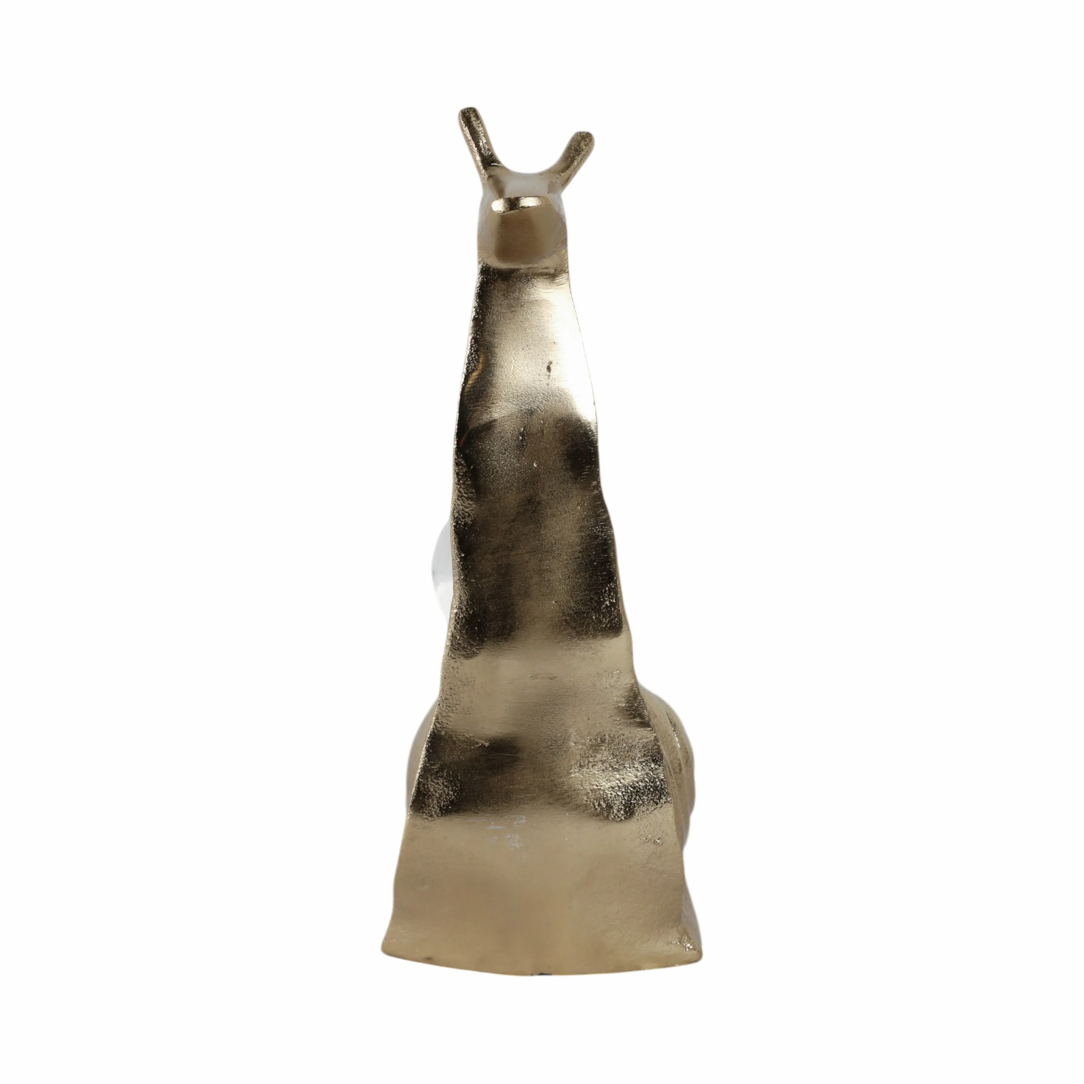 10x4" Tall Snail With Acrylic Ball, Gold