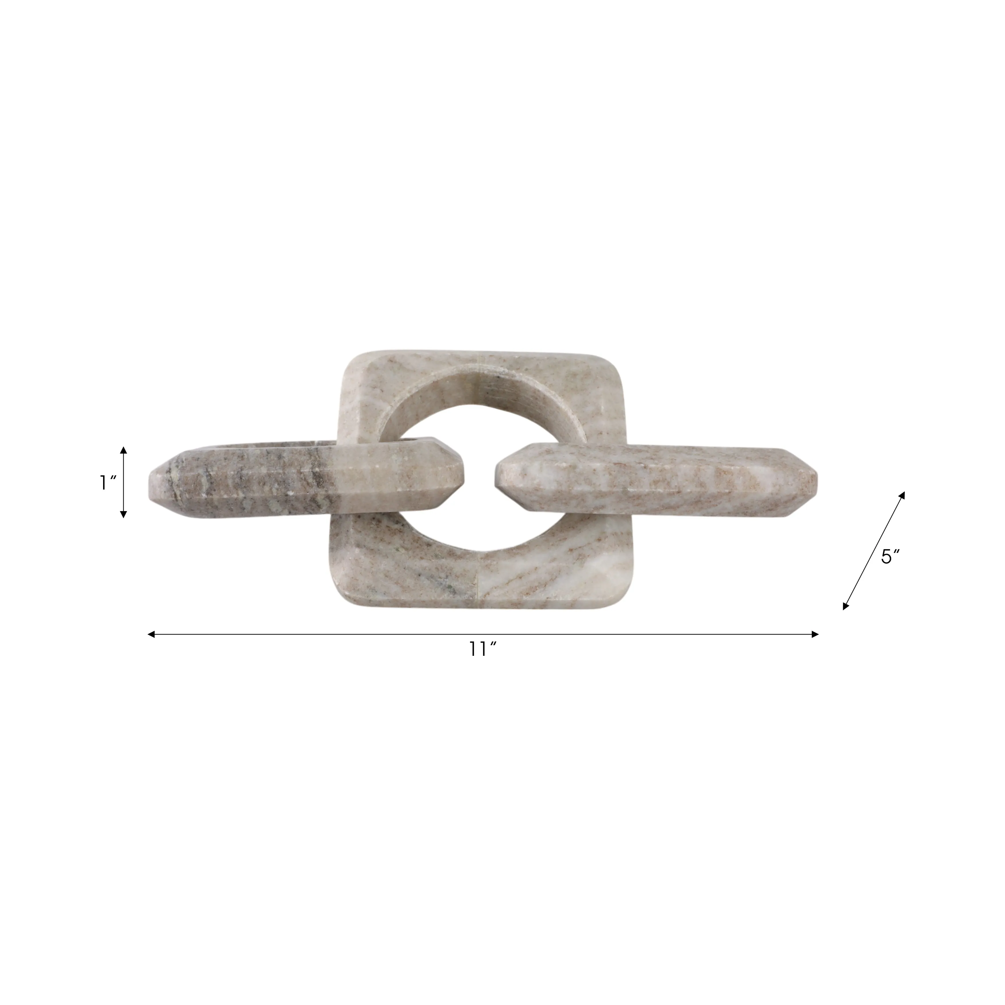 11" 3-link Onyx Marble Chain, Beige