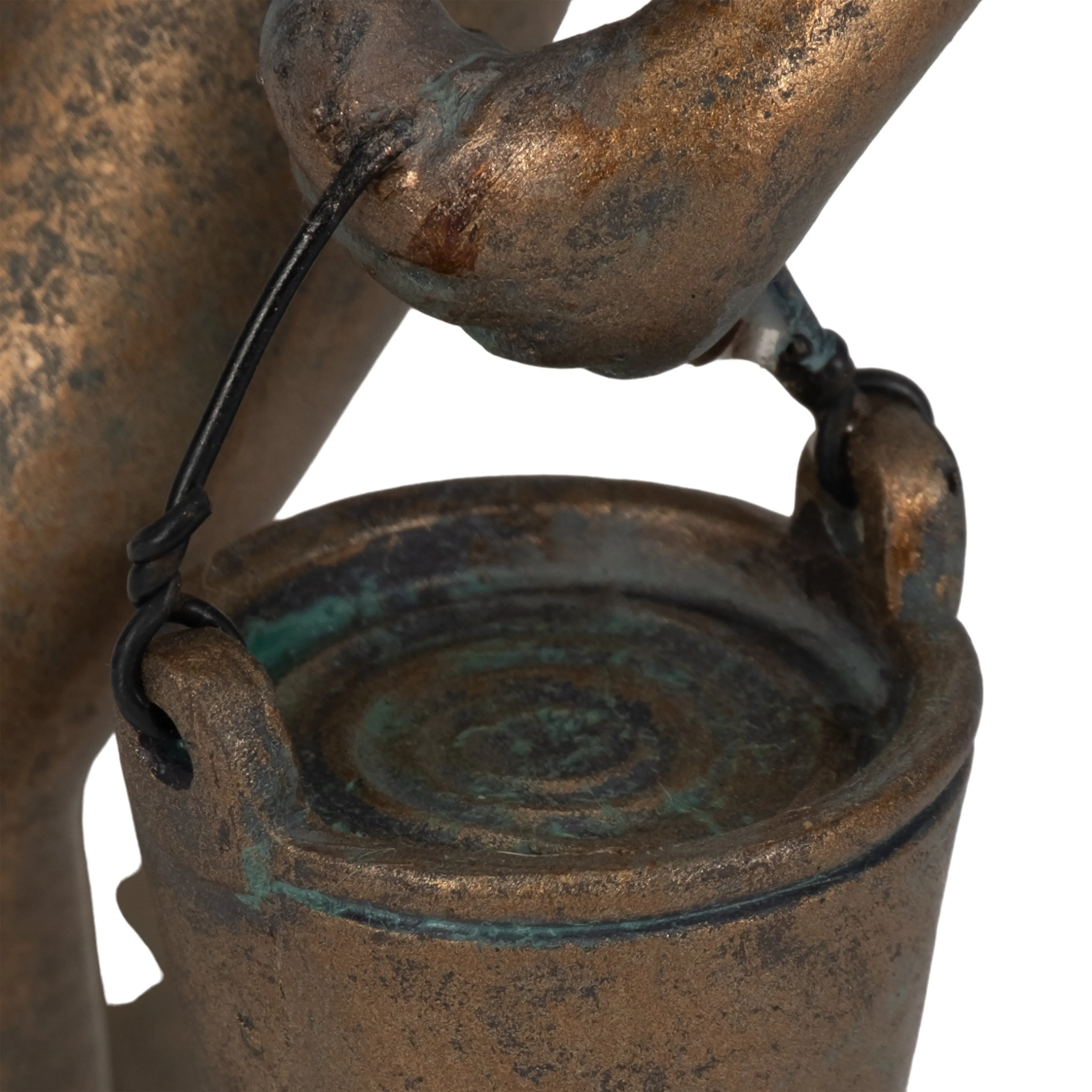 11" Gardening Frog, Bronze