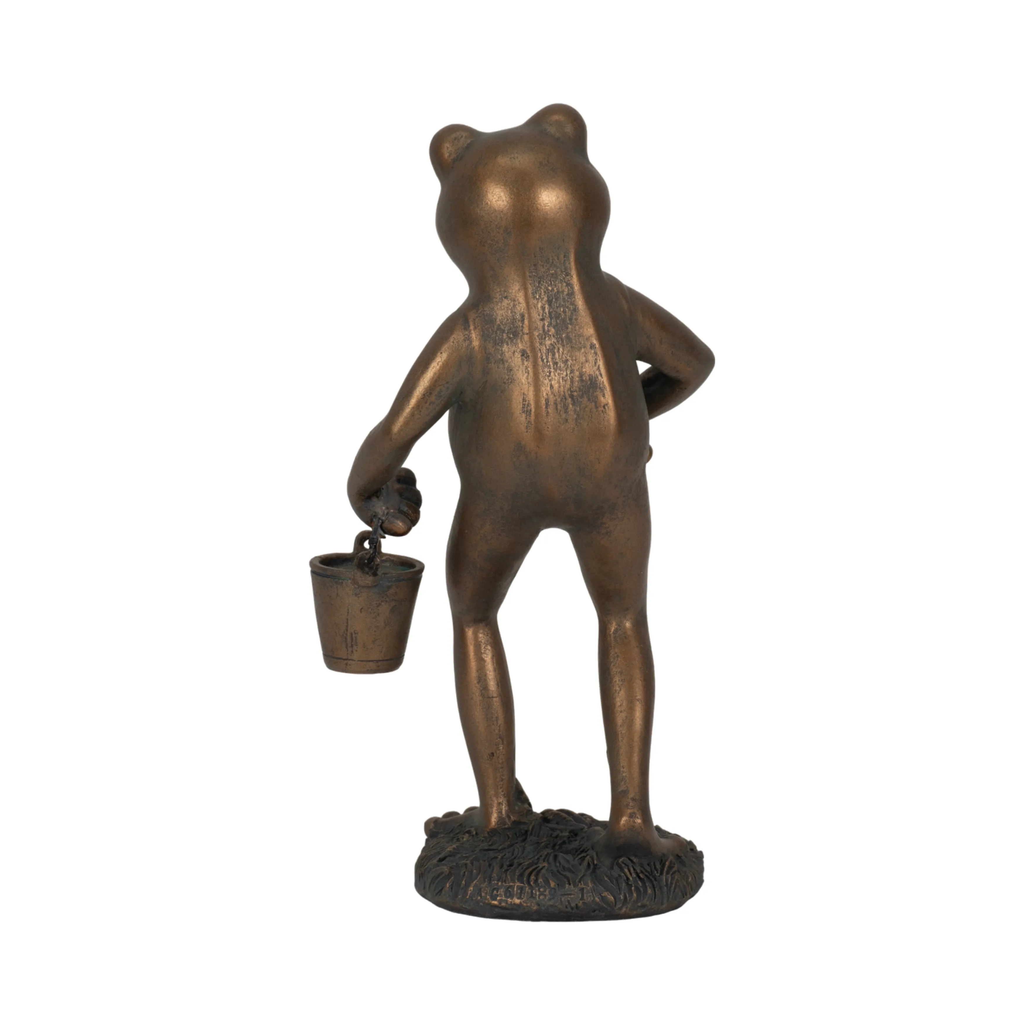 11" Gardening Frog, Bronze