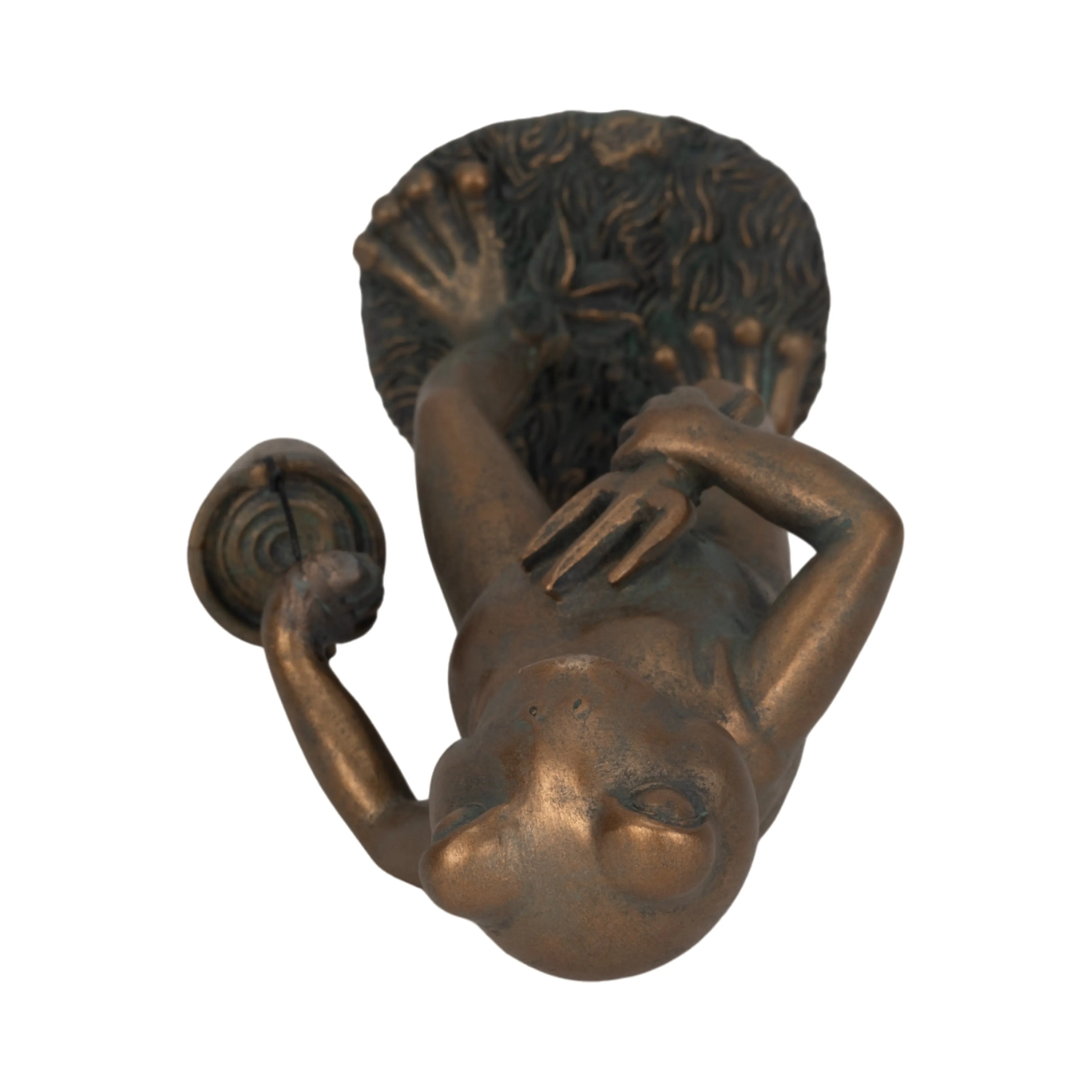 11" Gardening Frog, Bronze