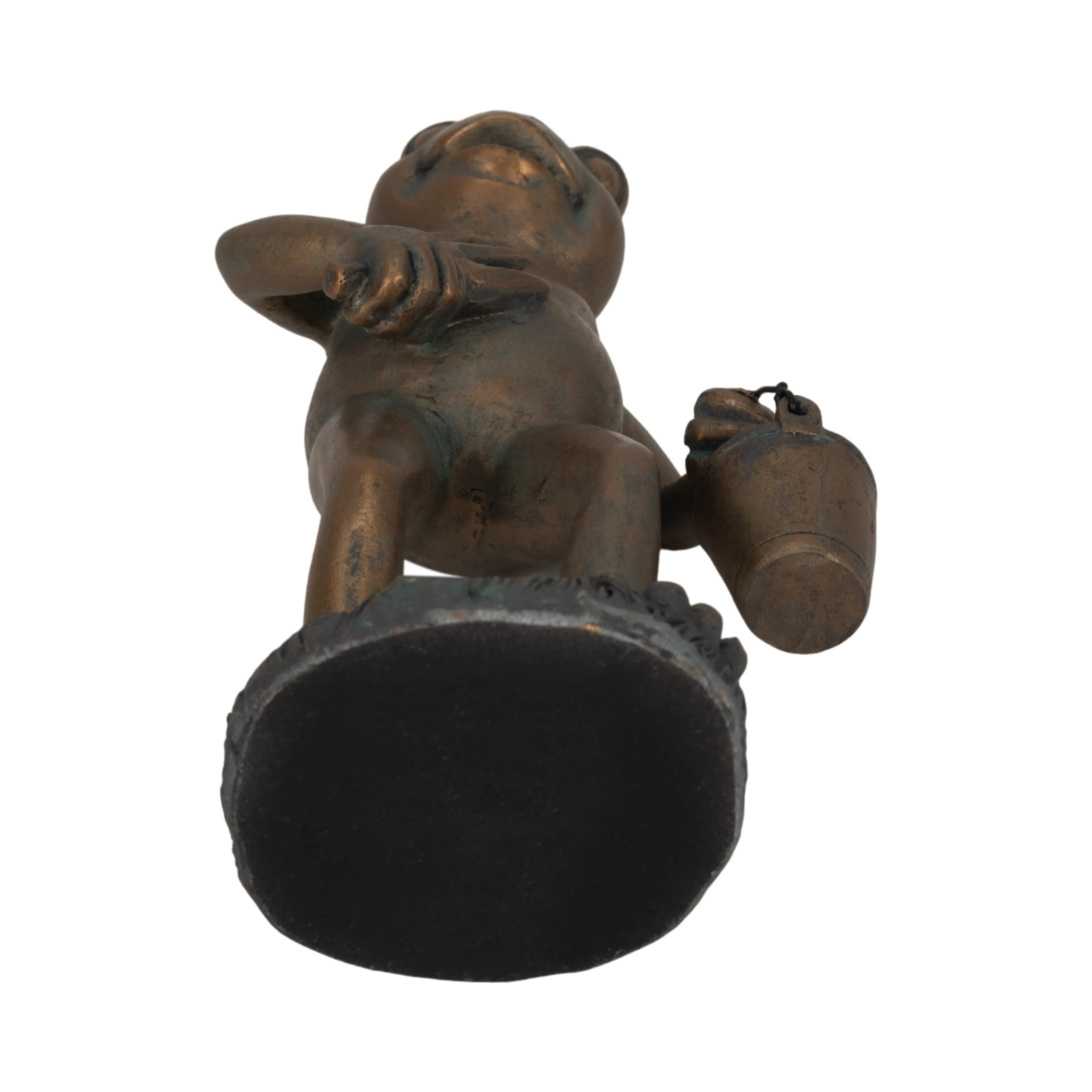 11" Gardening Frog, Bronze