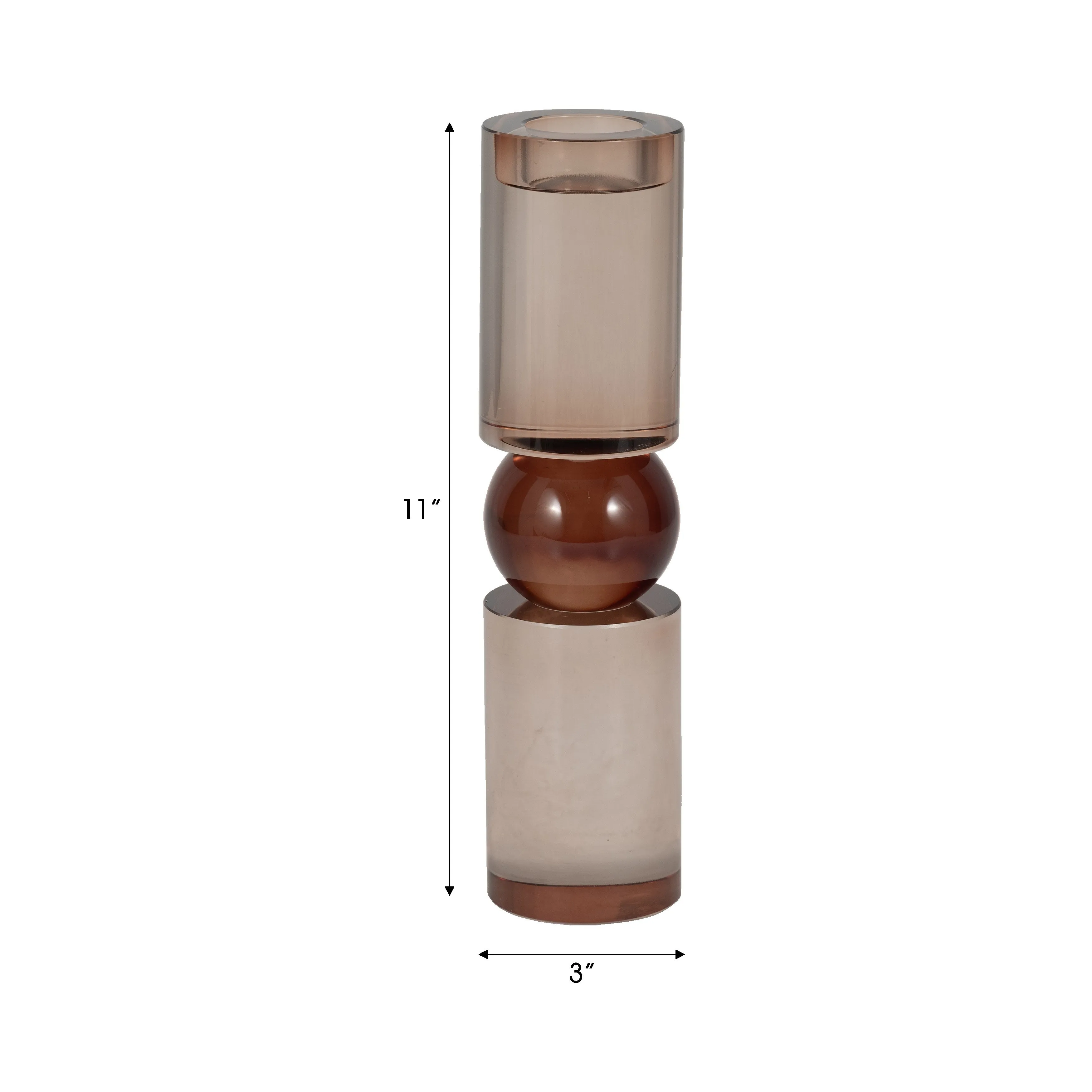 11" MARLA SMALL BRONZE CRYSTAL CANDLESTICK