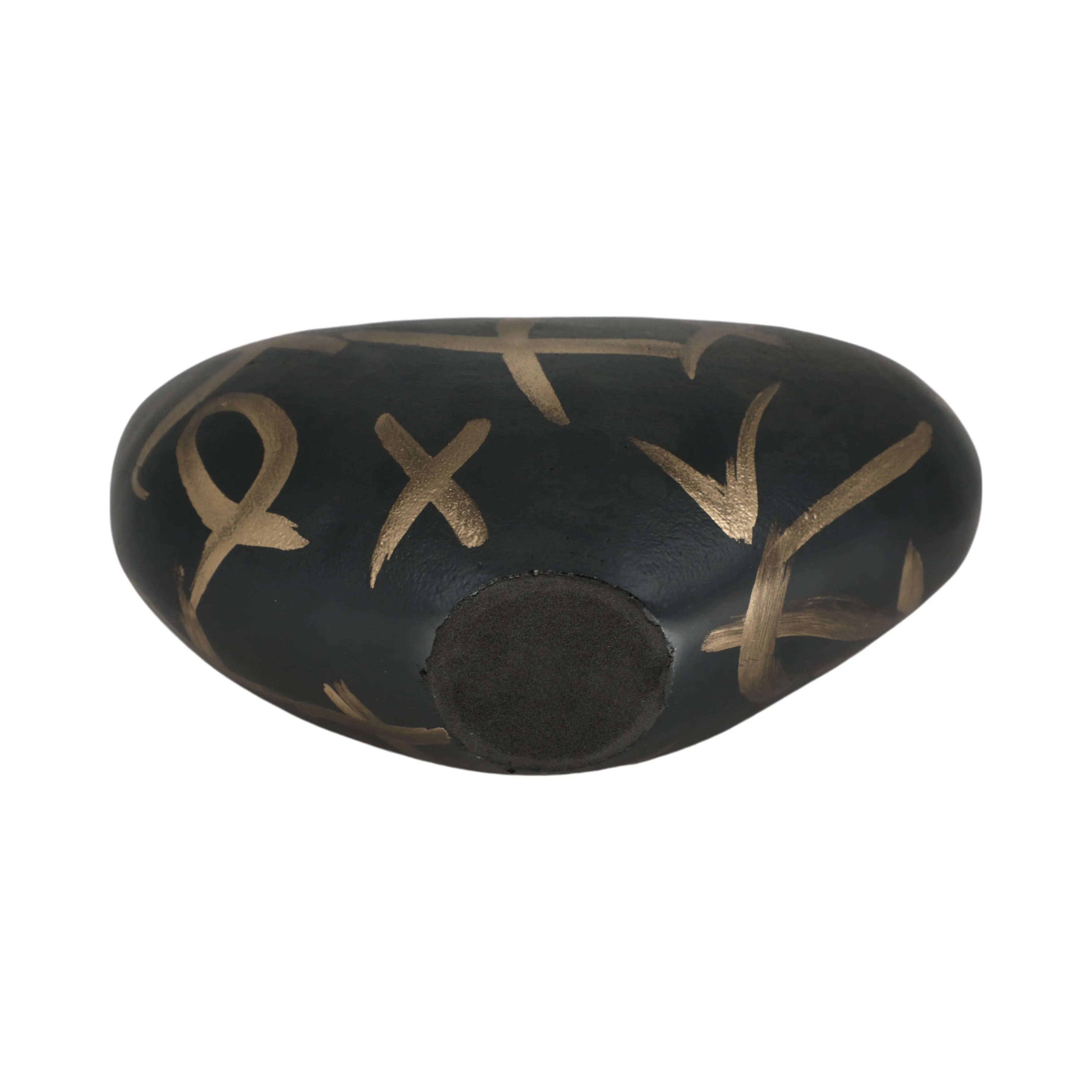 11" Ponce Tribal Black & Gold Vase