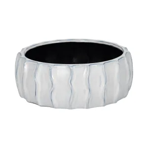 11" Sea Urchin Bowl, White/blue