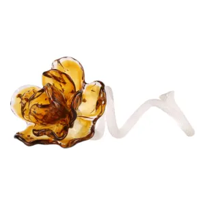 11" Whittier Amber Glass Flower