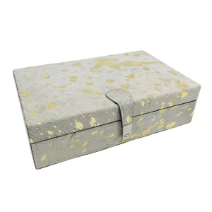 11x7" Hair On Hide Speckled Box, Tan