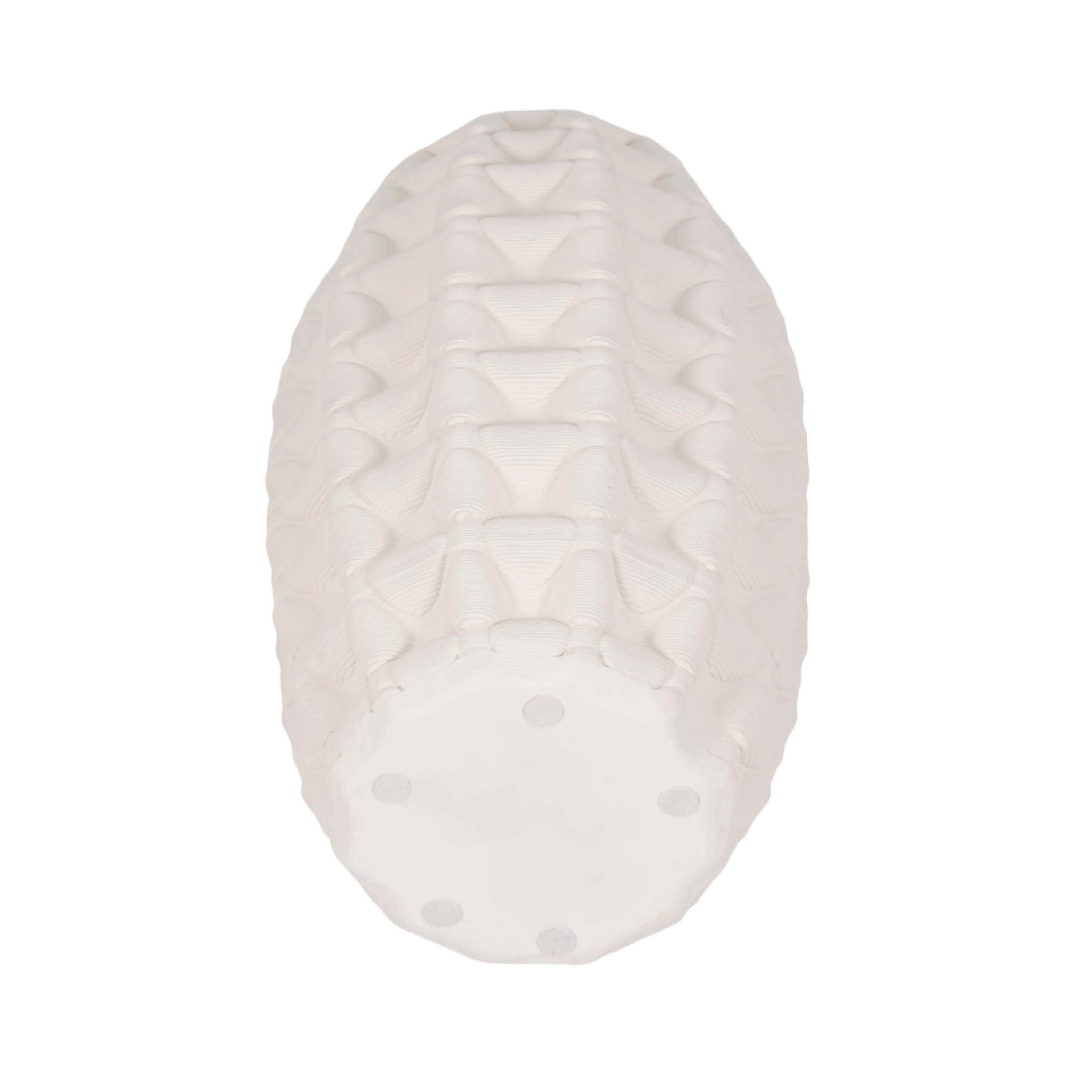 12" ALEXANDER 3D PRINTED VASE, IVORY/BEIGE