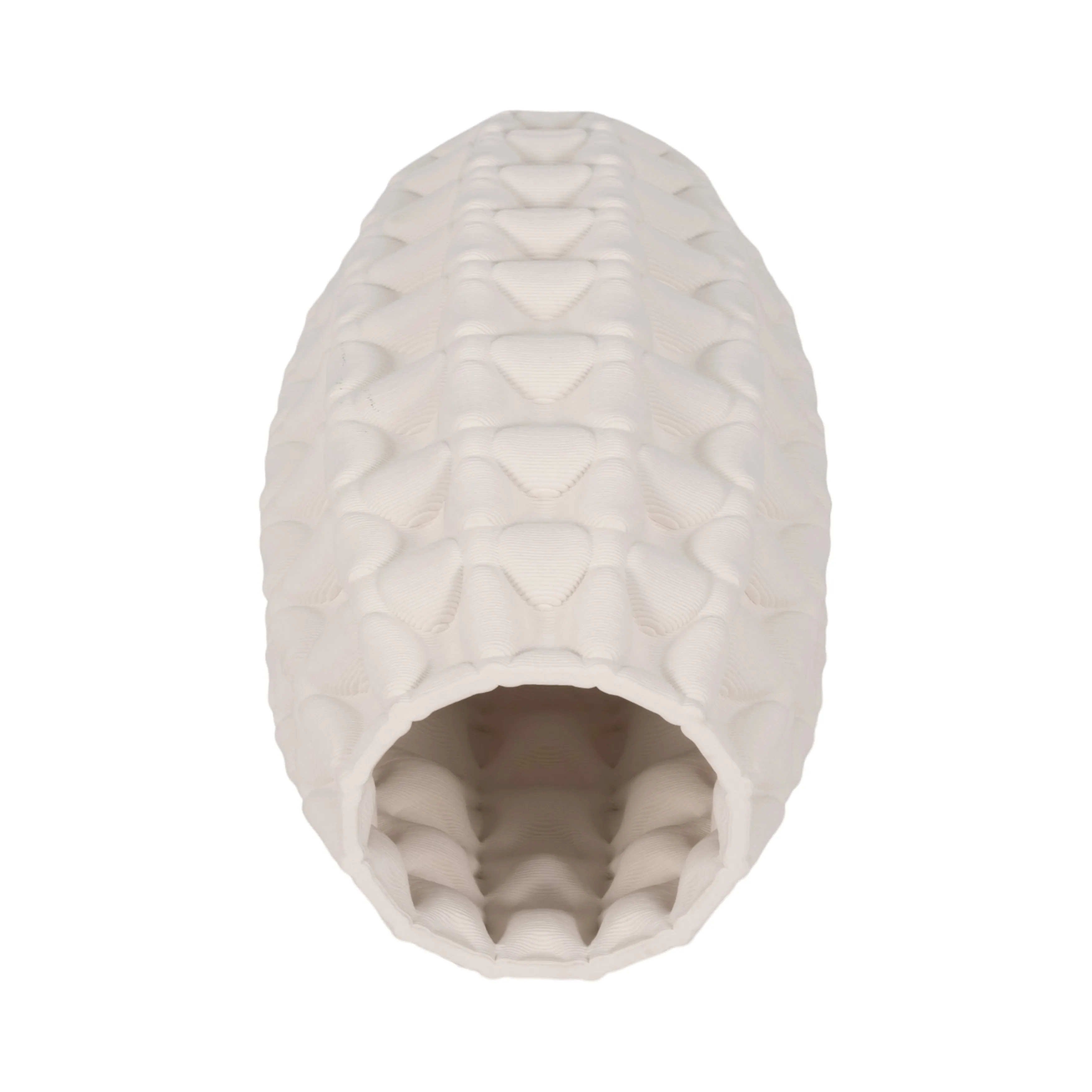 12" ALEXANDER 3D PRINTED VASE, IVORY/BEIGE