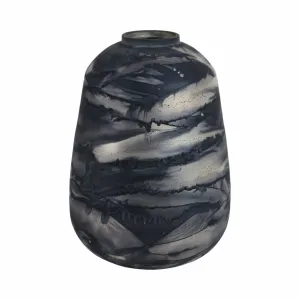 12" Annecy Medium Blue Glass Vase