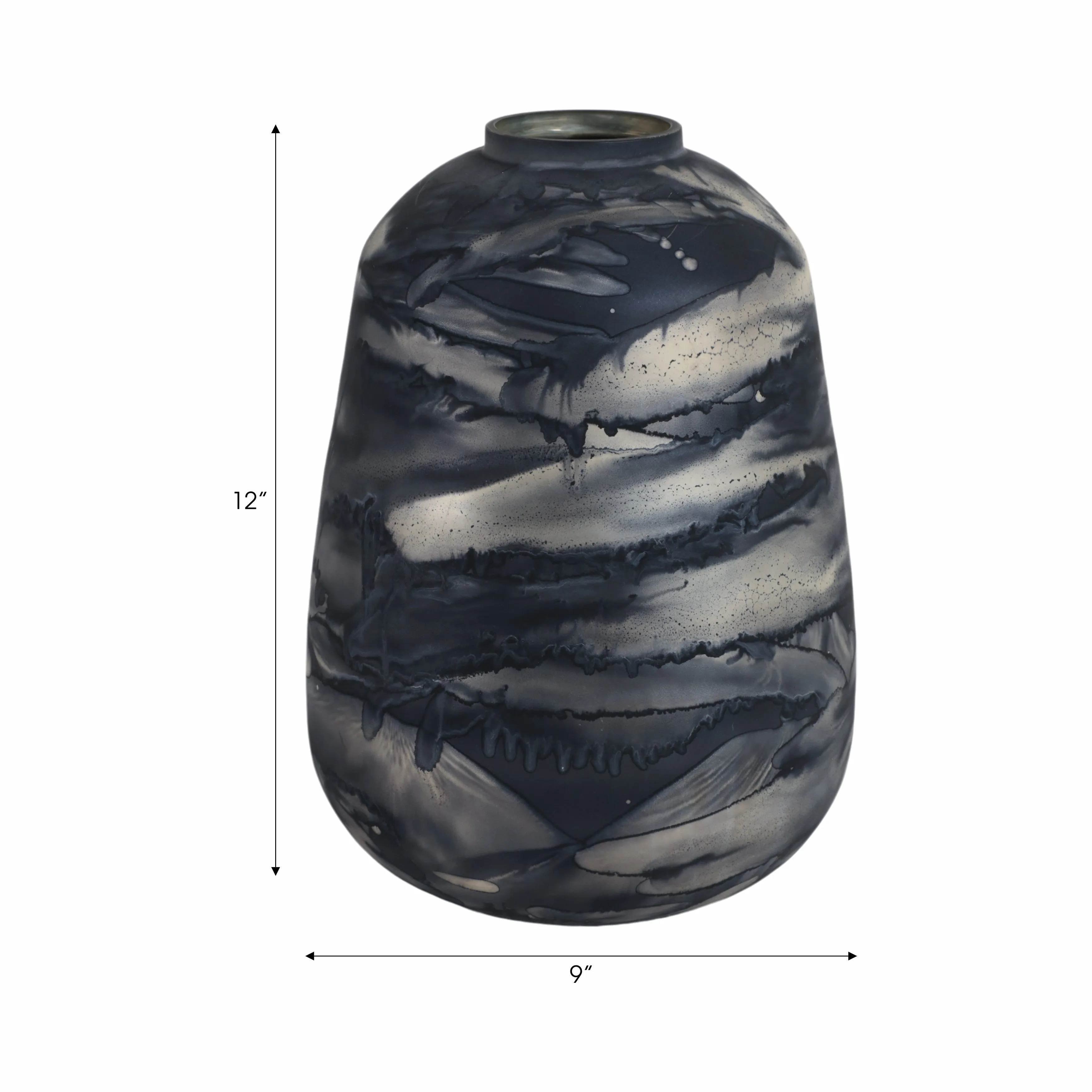 12" Annecy Medium Blue Glass Vase