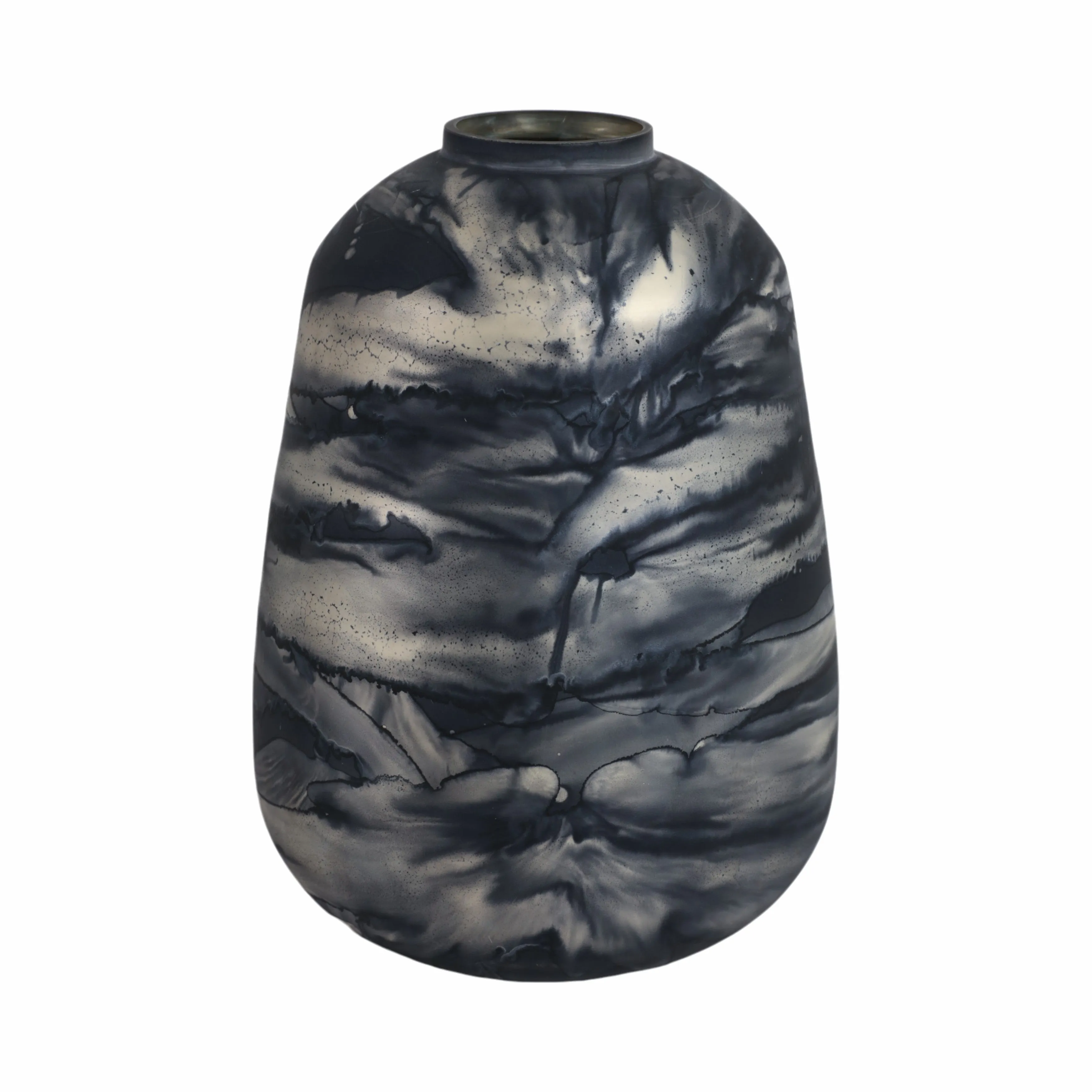 12" Annecy Medium Blue Glass Vase