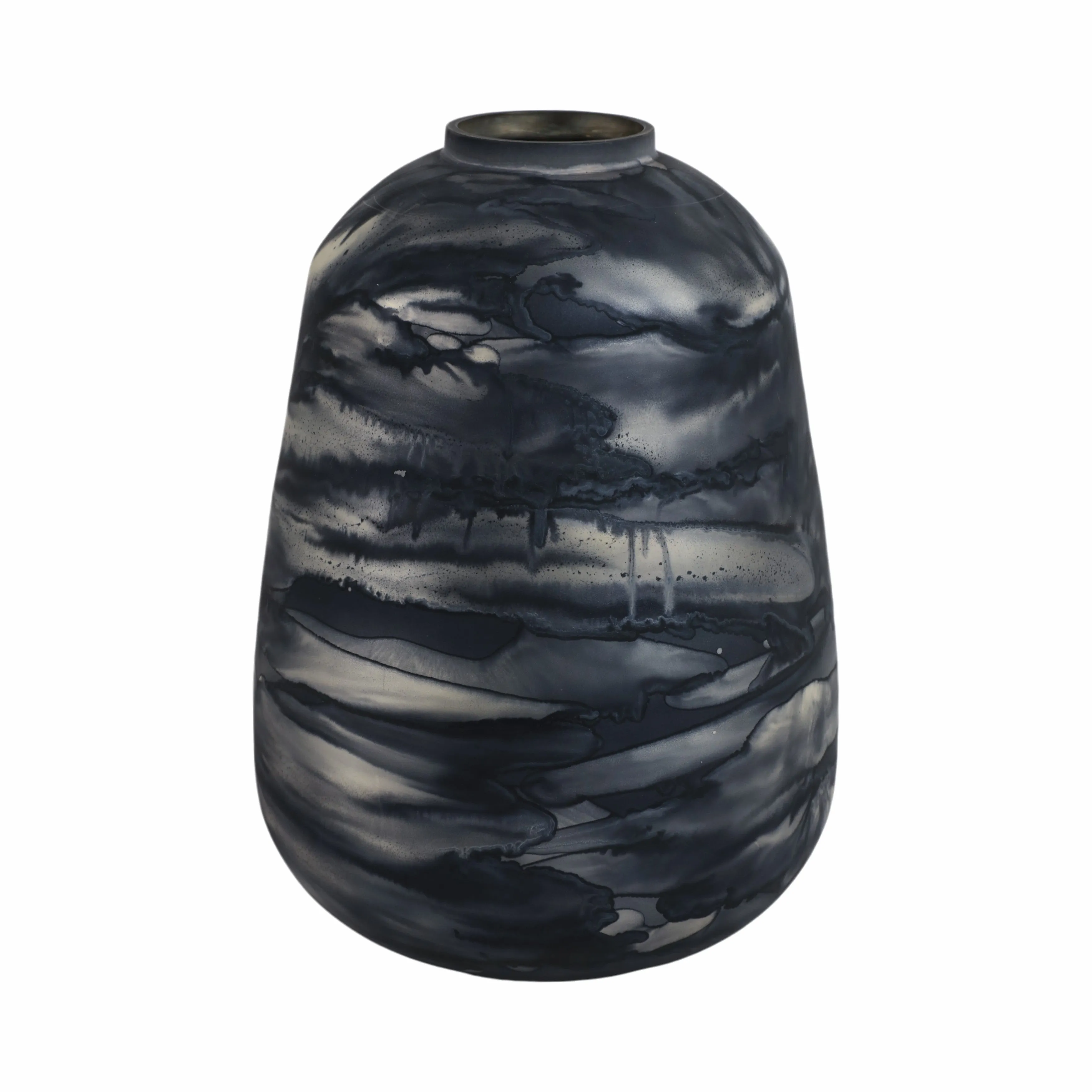 12" Annecy Medium Blue Glass Vase