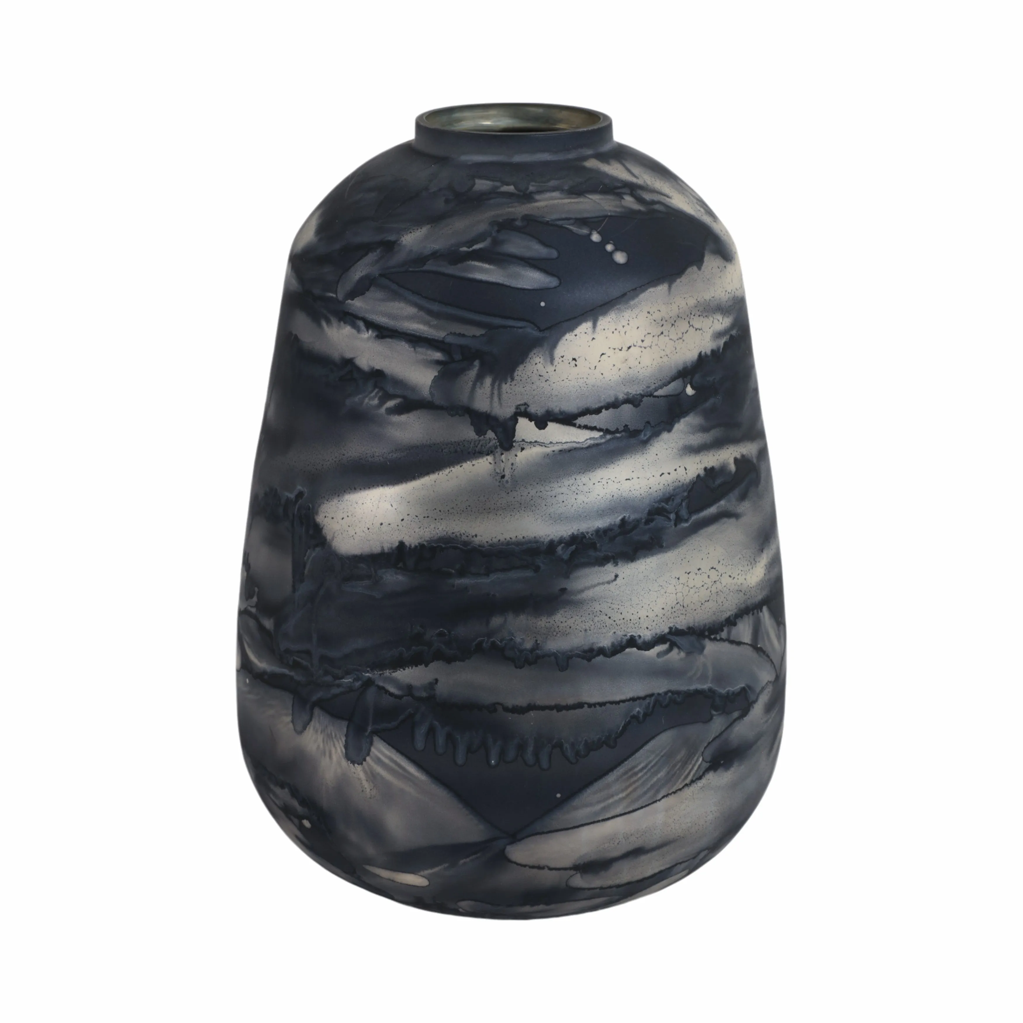 12" Annecy Medium Blue Glass Vase