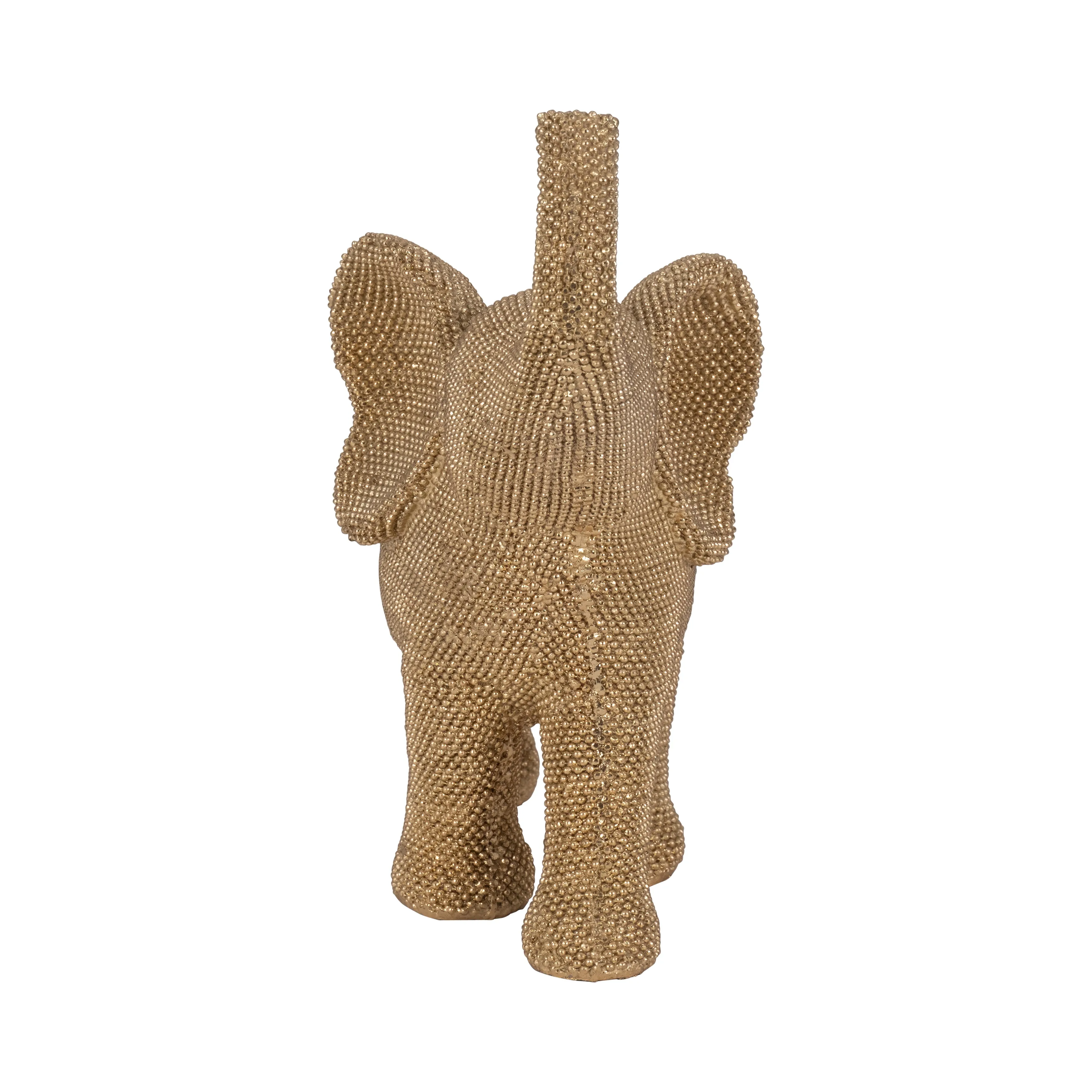 12" Beaded Elephant, Gold