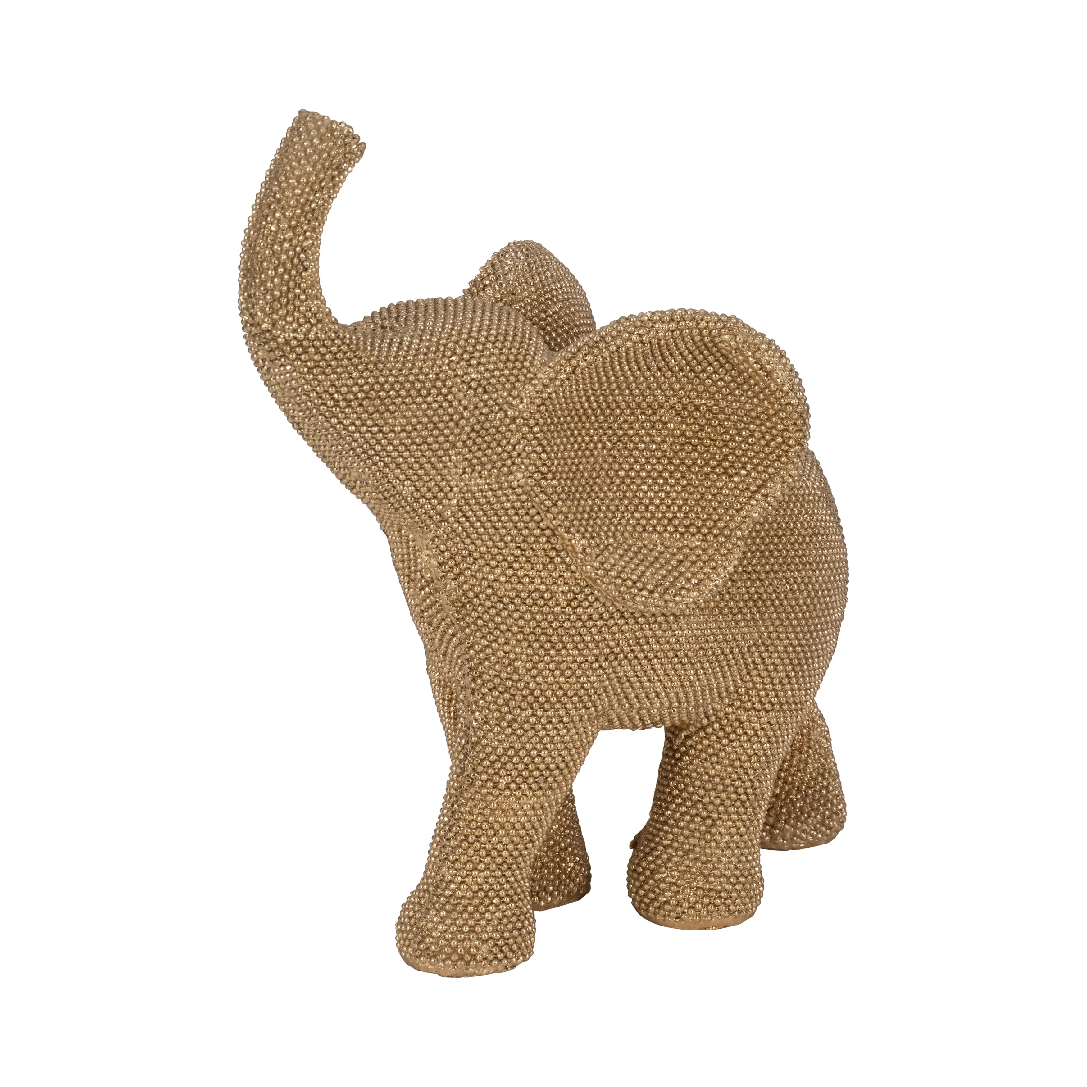 12" Beaded Elephant, Gold