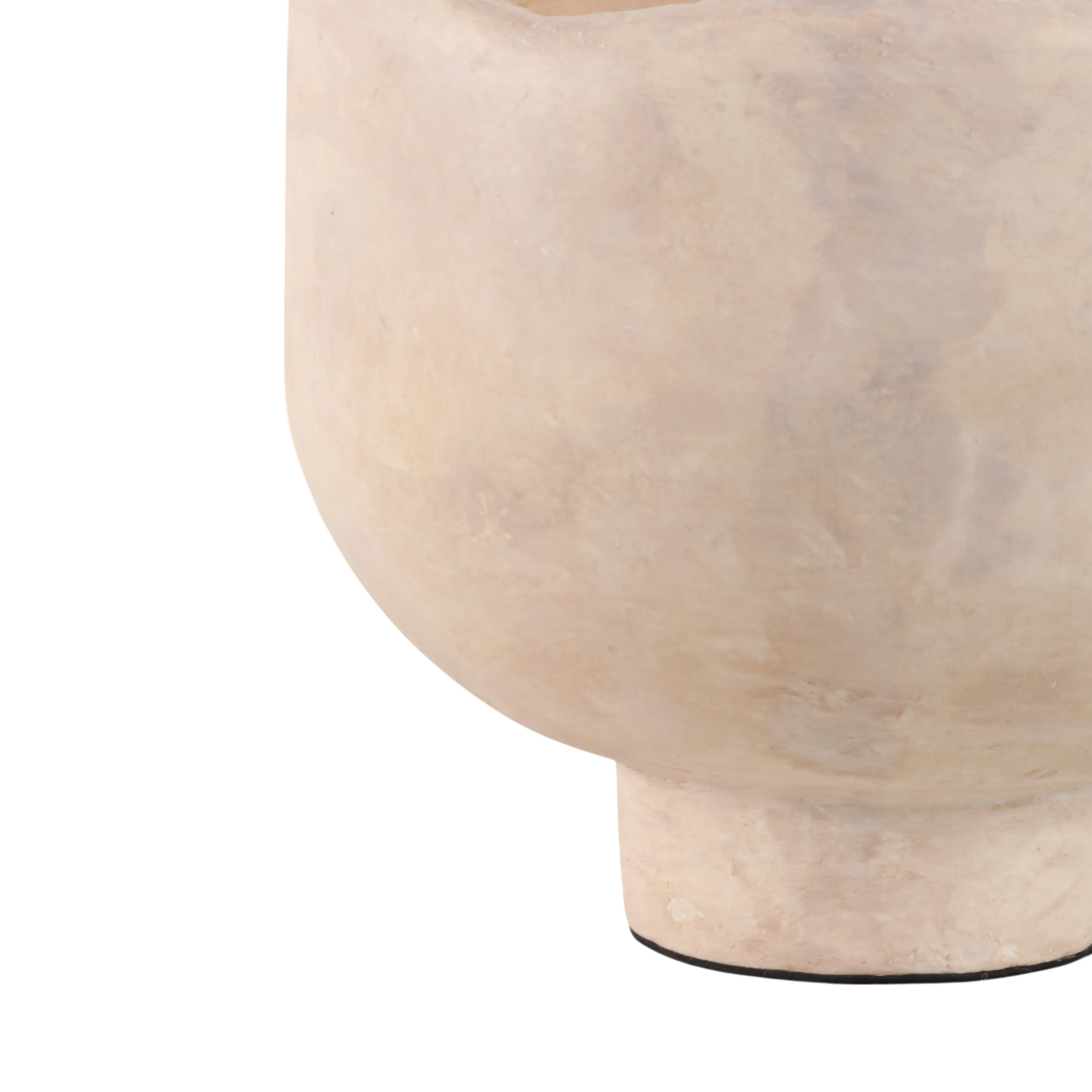 12" Cement Rounded Bowl, Ivory