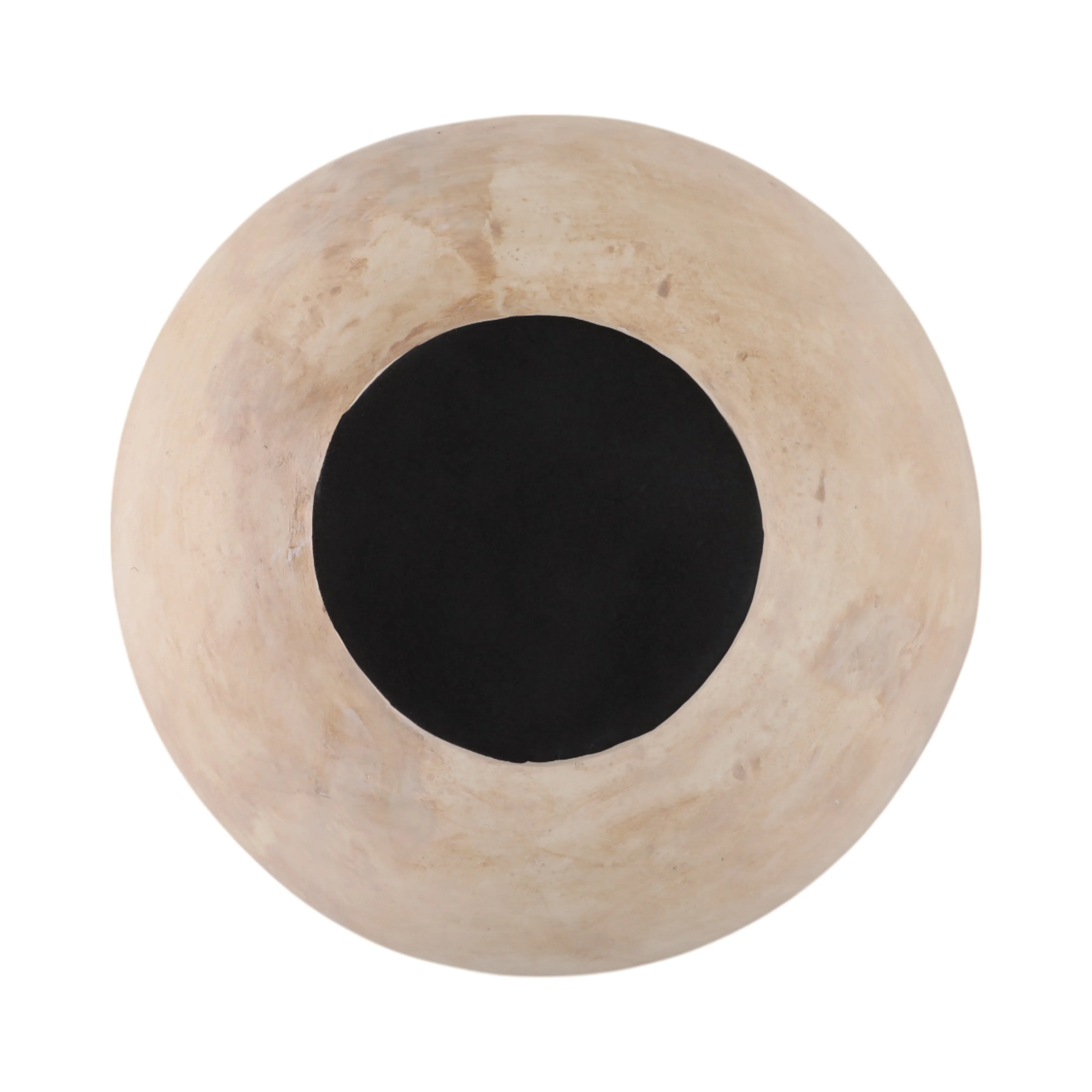 12" Cement Rounded Bowl, Ivory