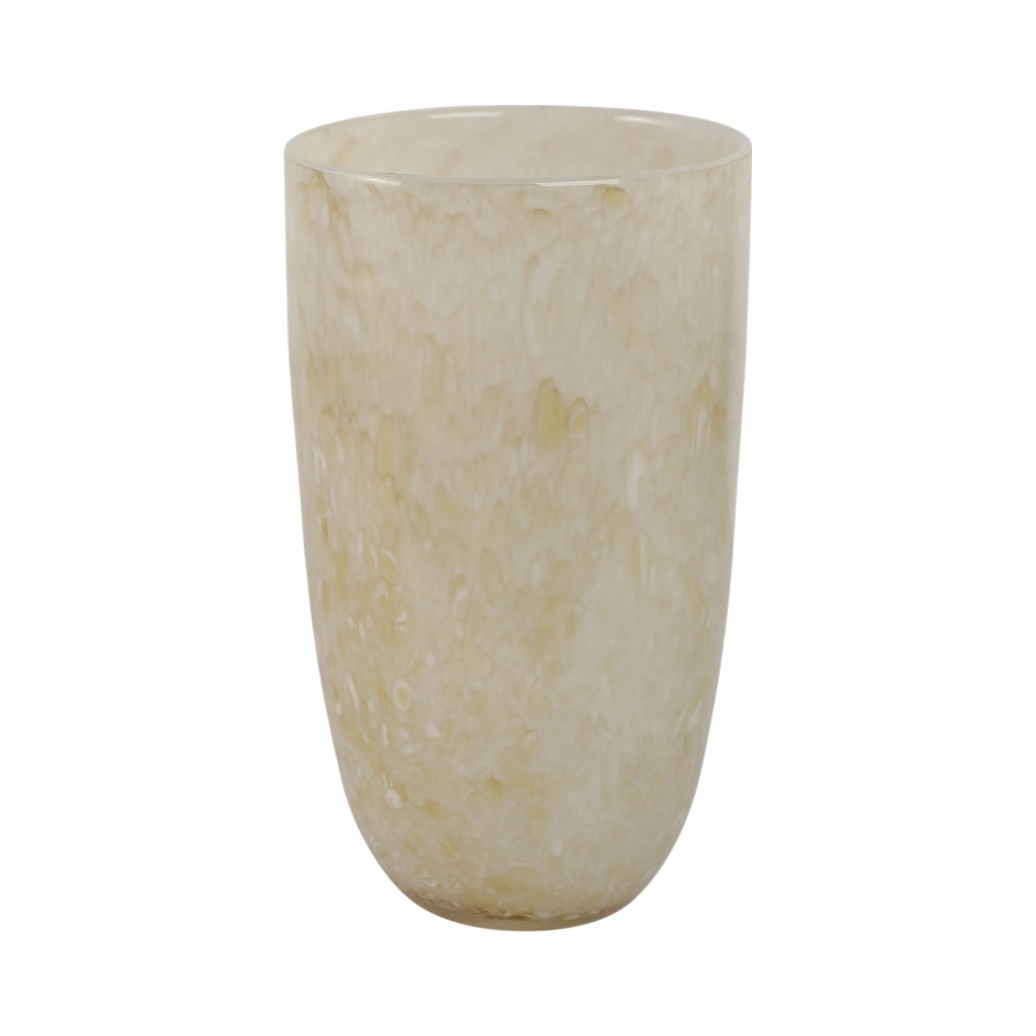12" Durban Large Cream Glass Vase