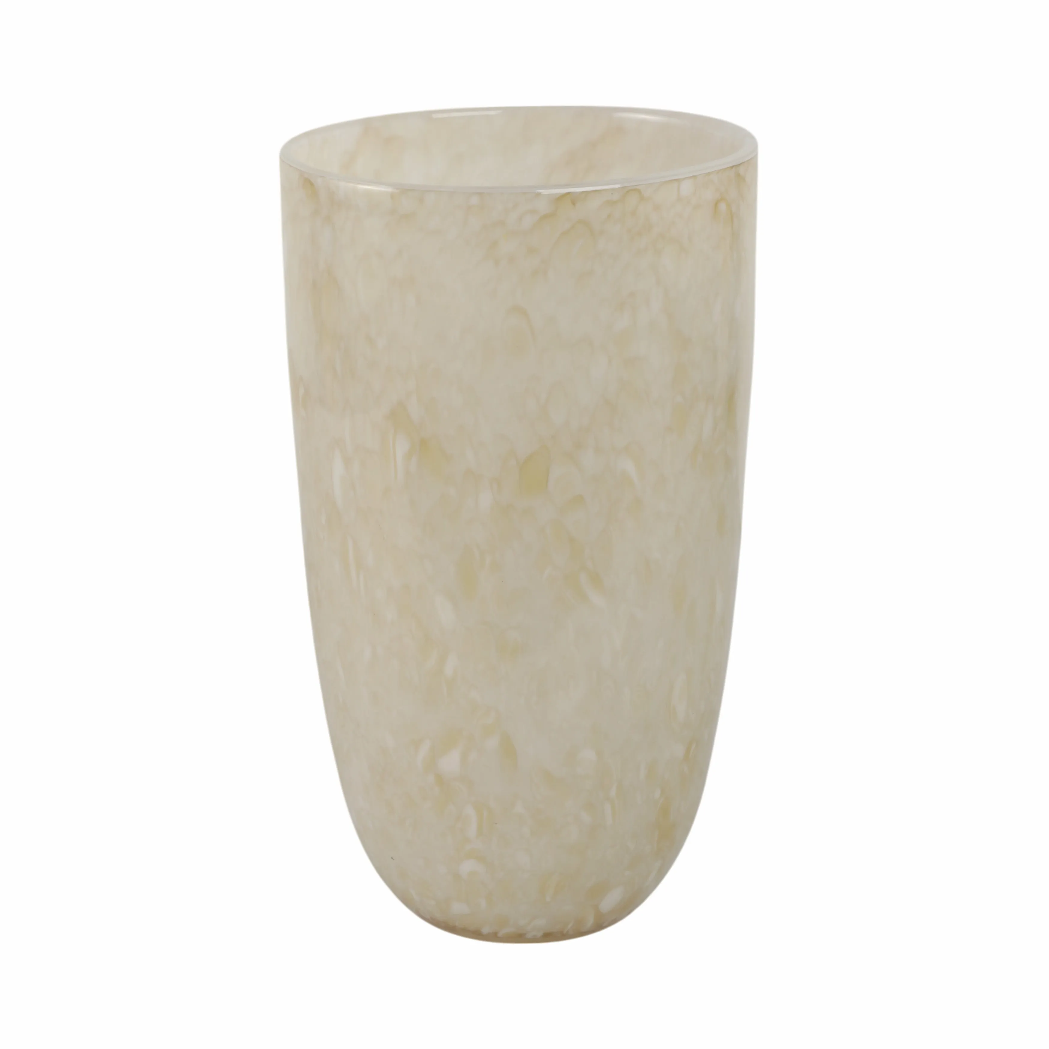 12" Durban Large Cream Glass Vase