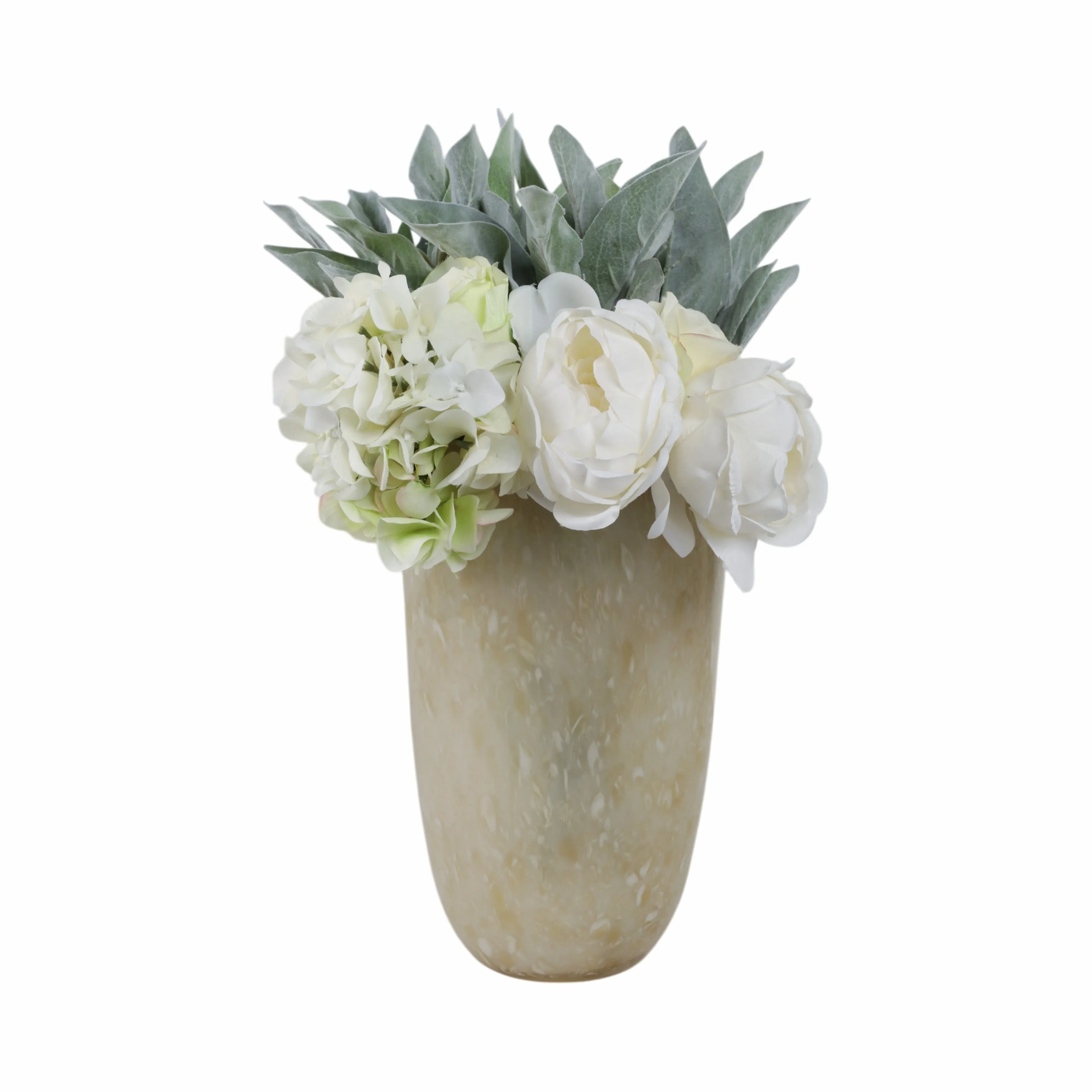 12" Durban Large Cream Glass Vase