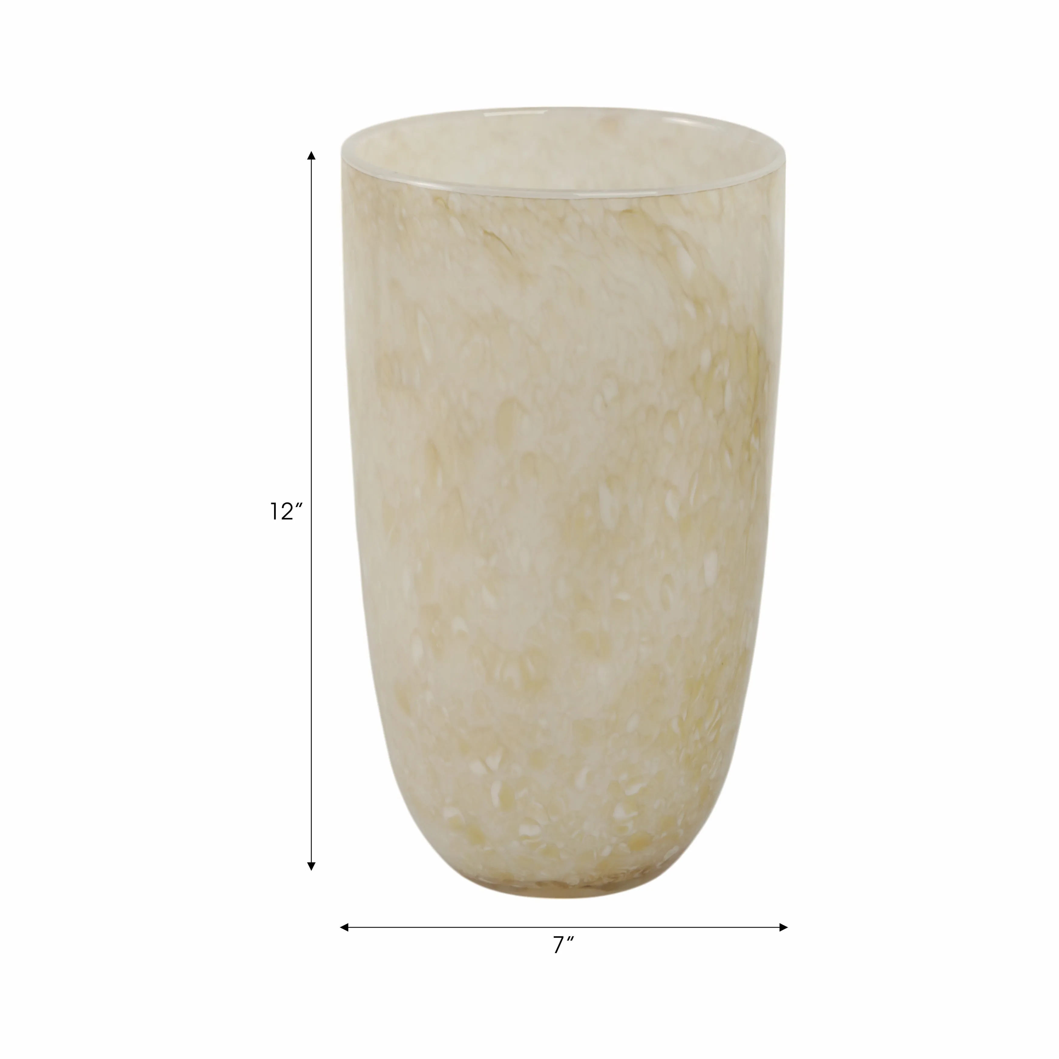 12" Durban Large Cream Glass Vase