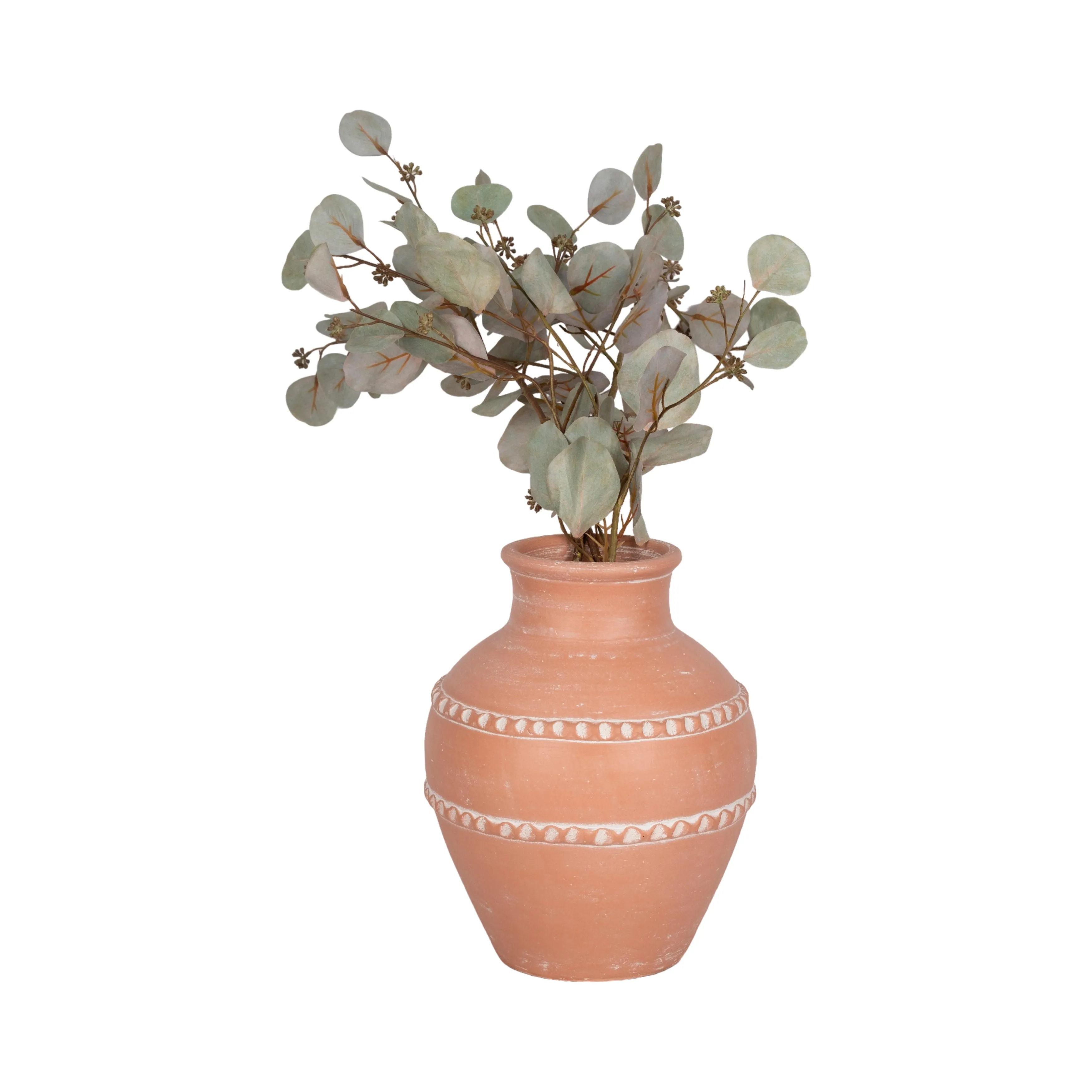 12" Traditional Terracotta Vase, Terracotta