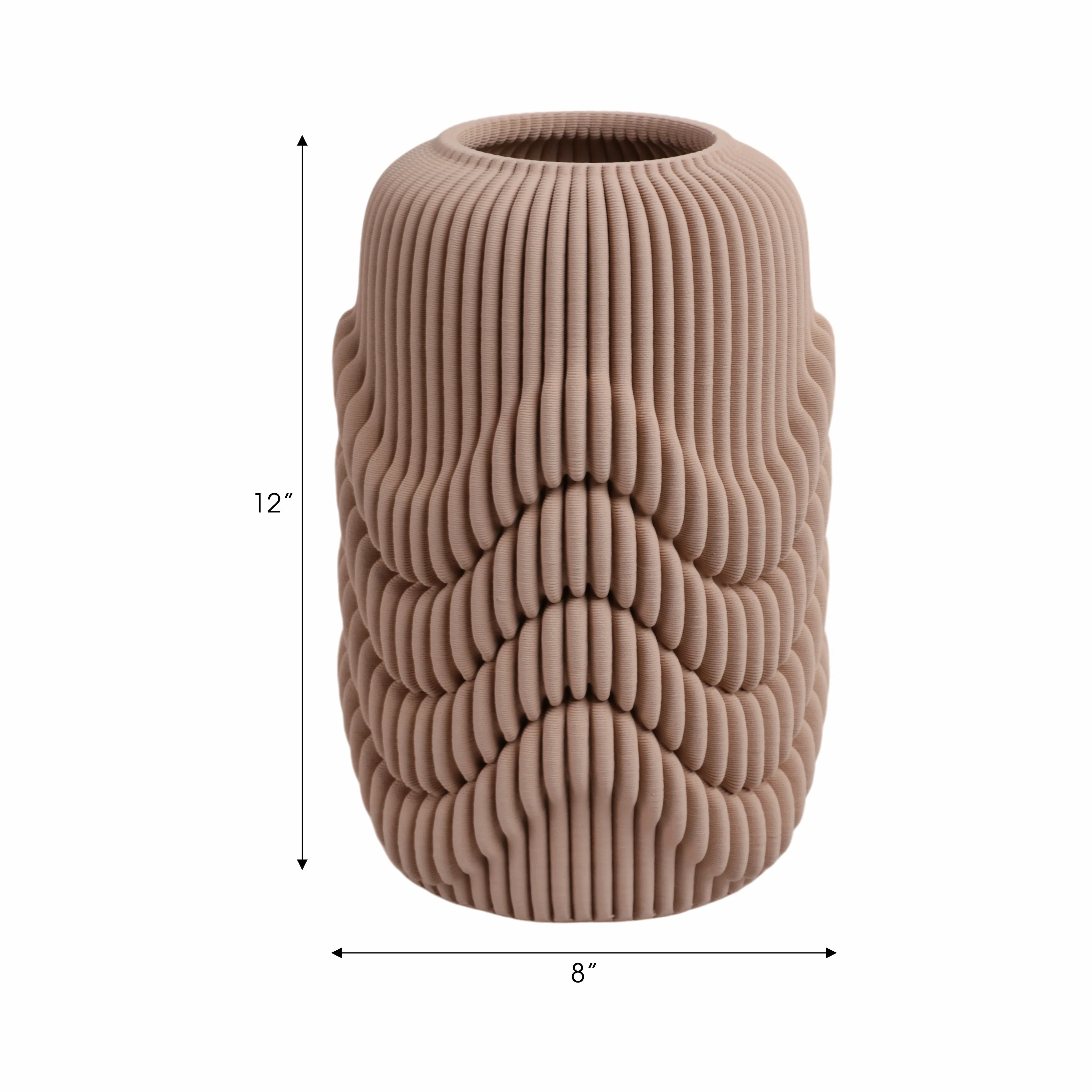 12"ethos Small 3d Printed Porcelain Vase
