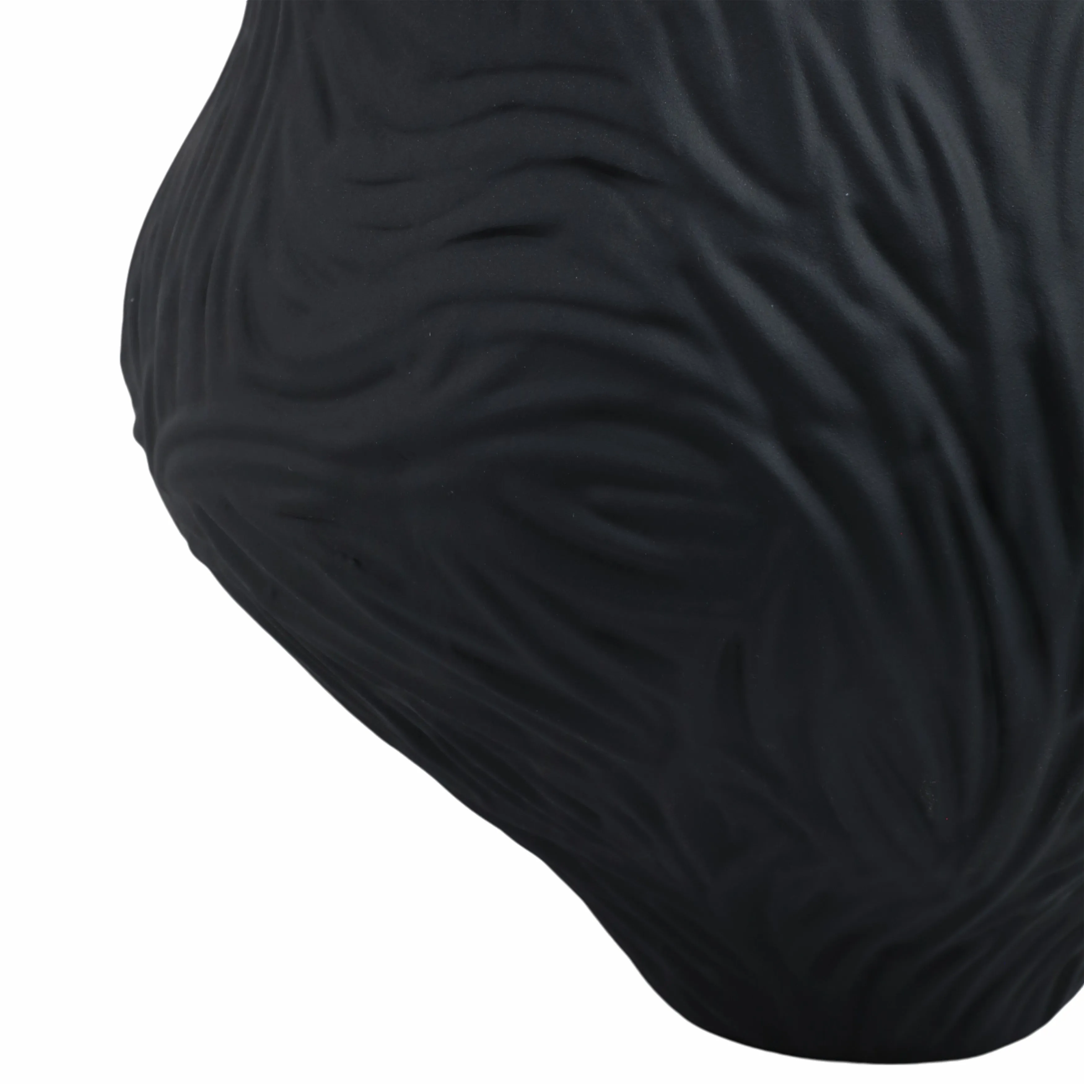 12"trevino Small 3d Printed Porcelain Vase,blk
