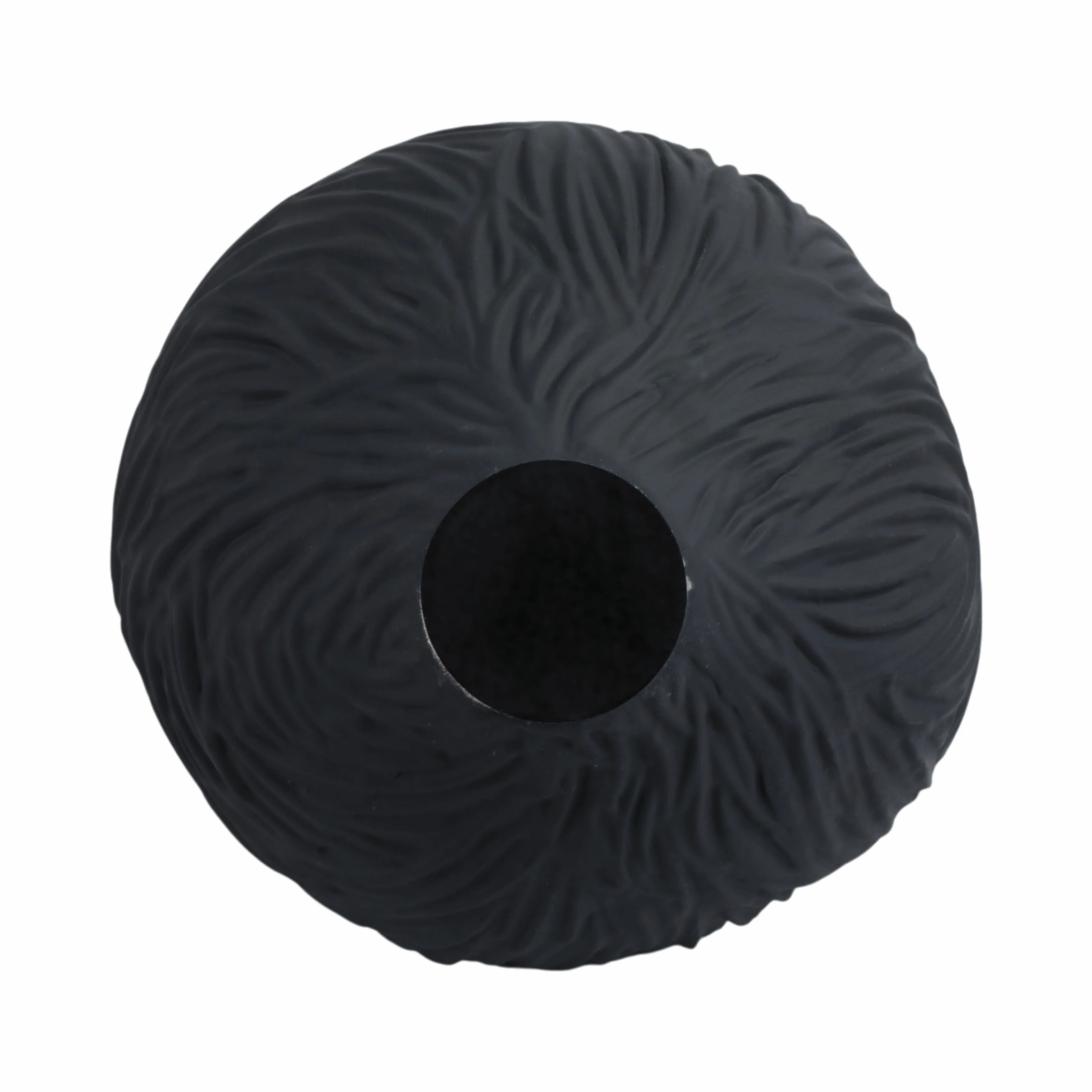 12"trevino Small 3d Printed Porcelain Vase,blk