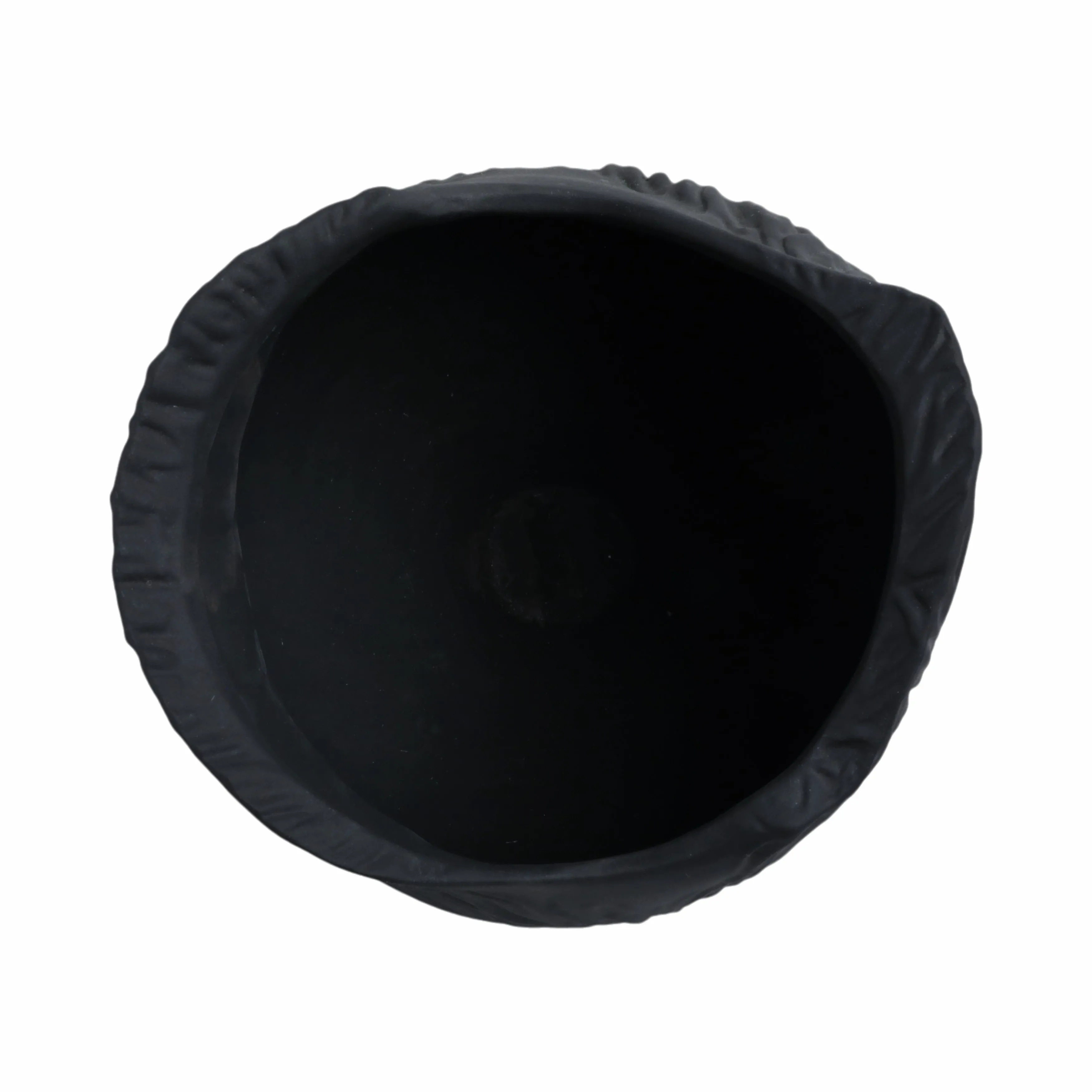 12"trevino Small 3d Printed Porcelain Vase,blk