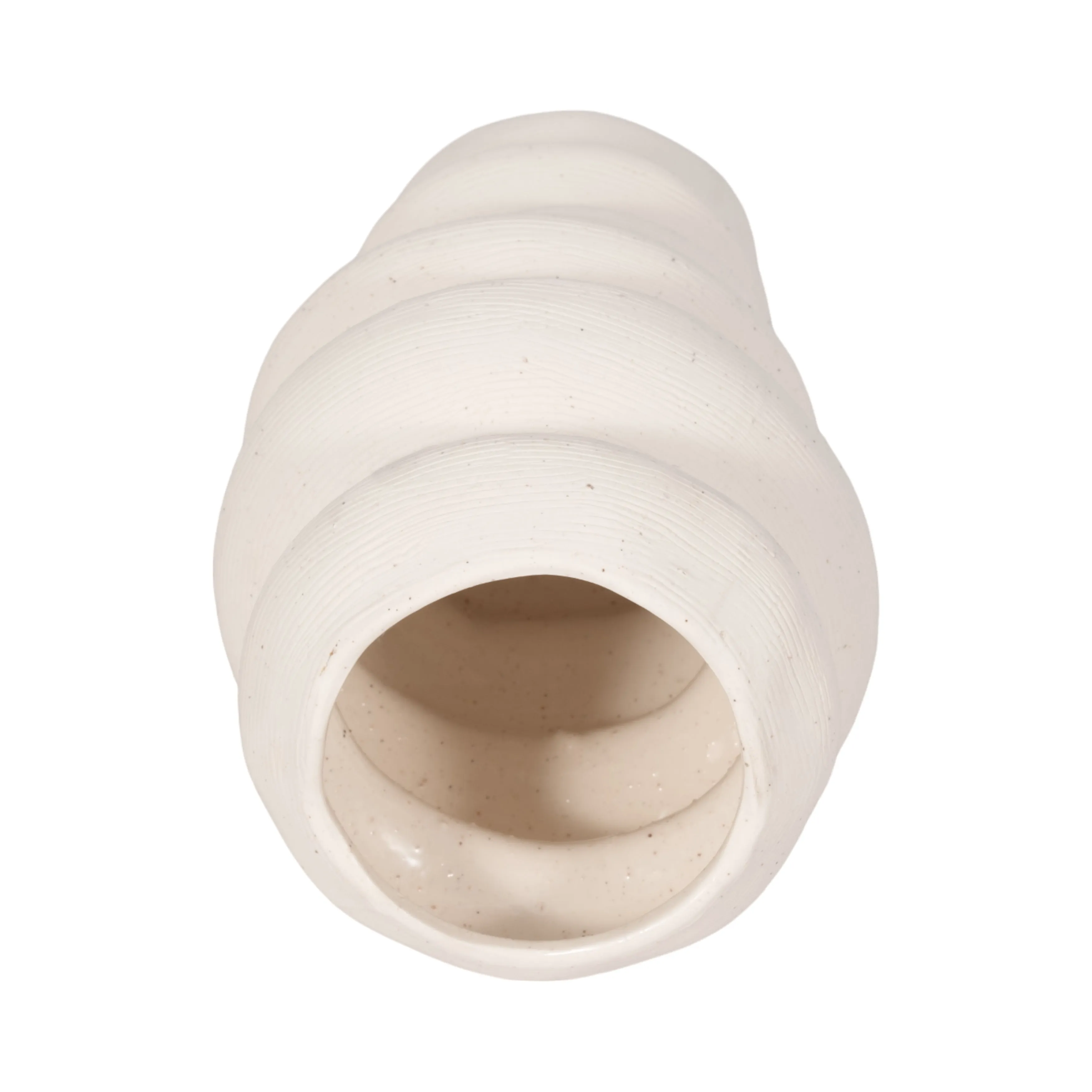 12x7" Hand Scribed Cairn Vase, White