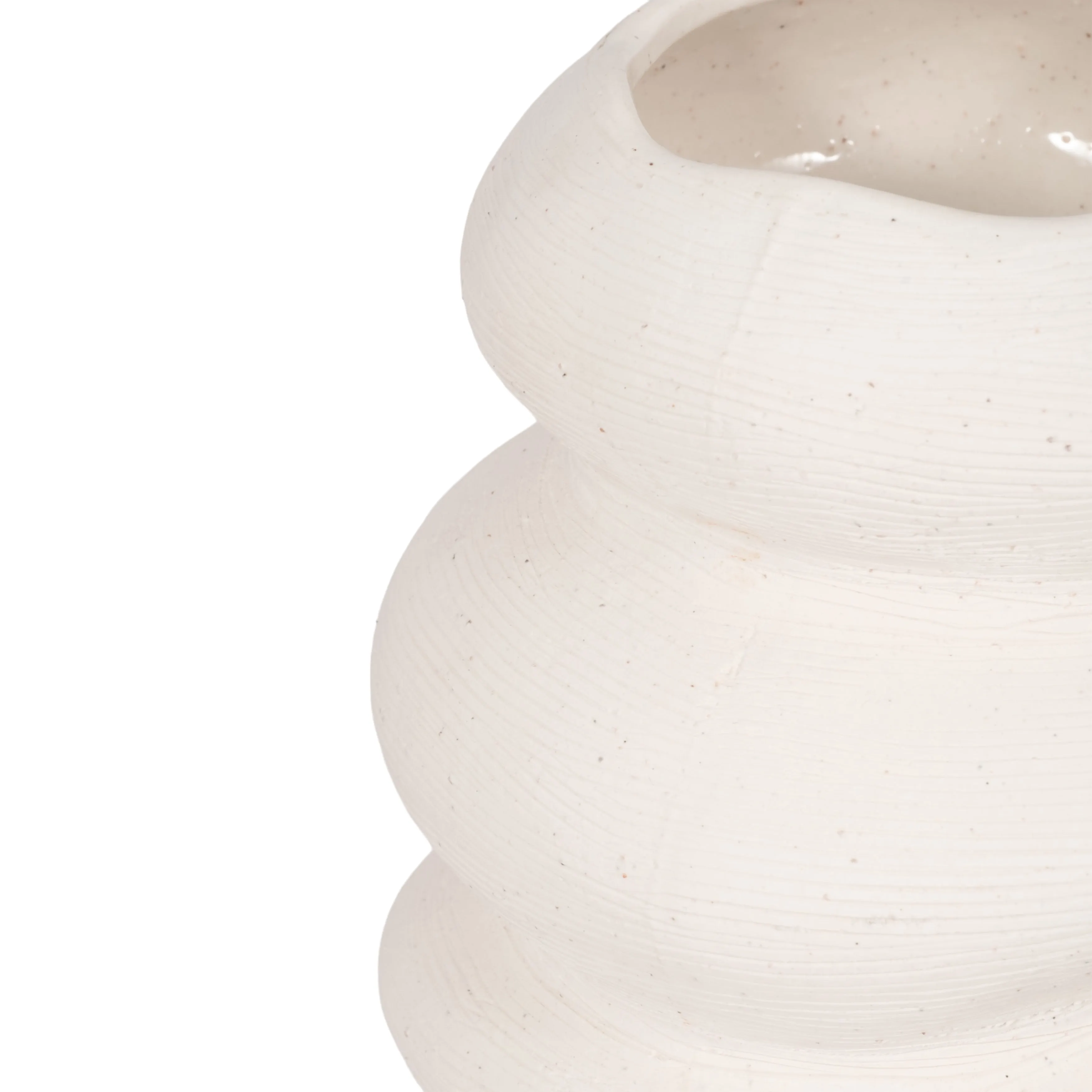 12x7" Hand Scribed Cairn Vase, White
