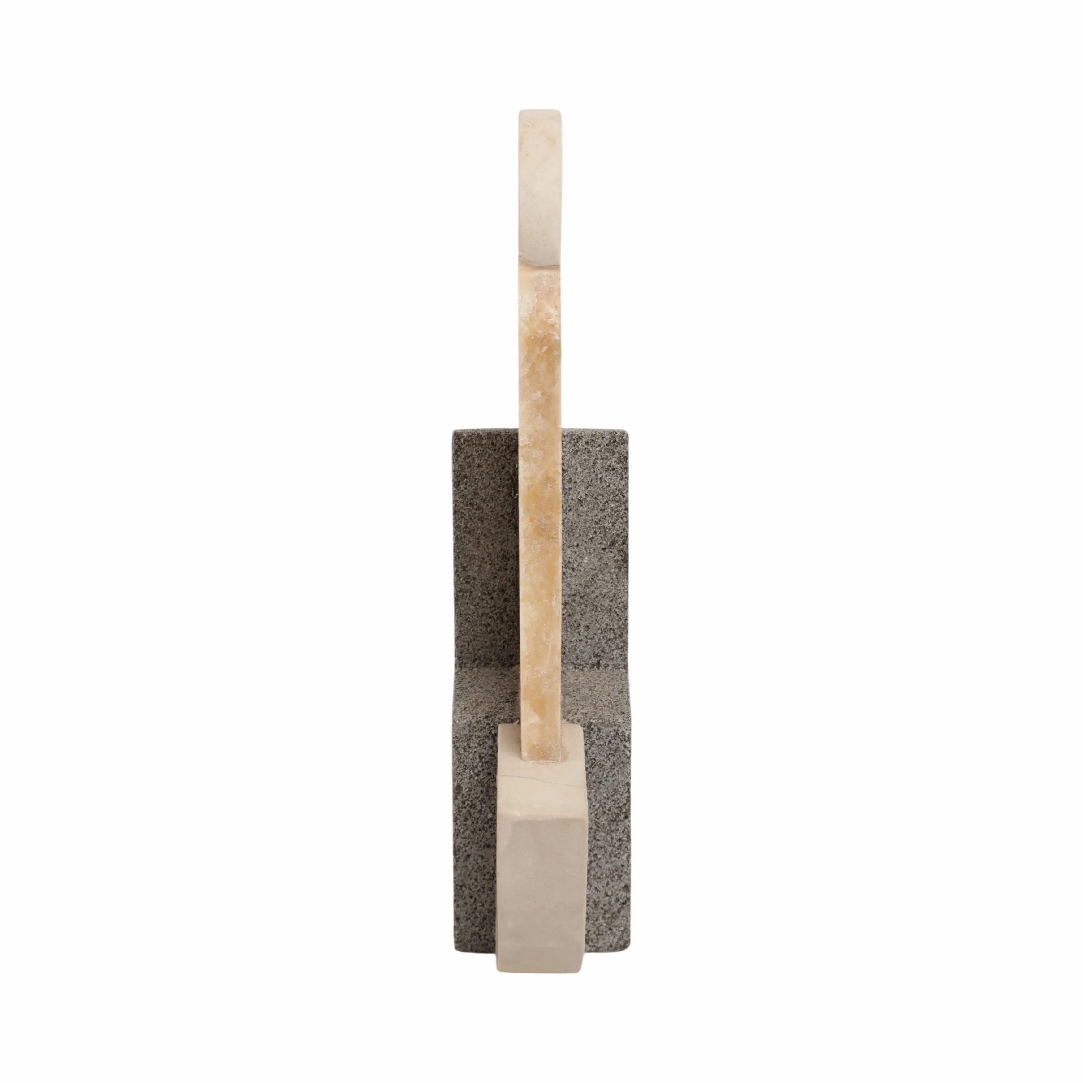 13" Abstrct Sculpture Lava&sand Stone & Onyx, Mult