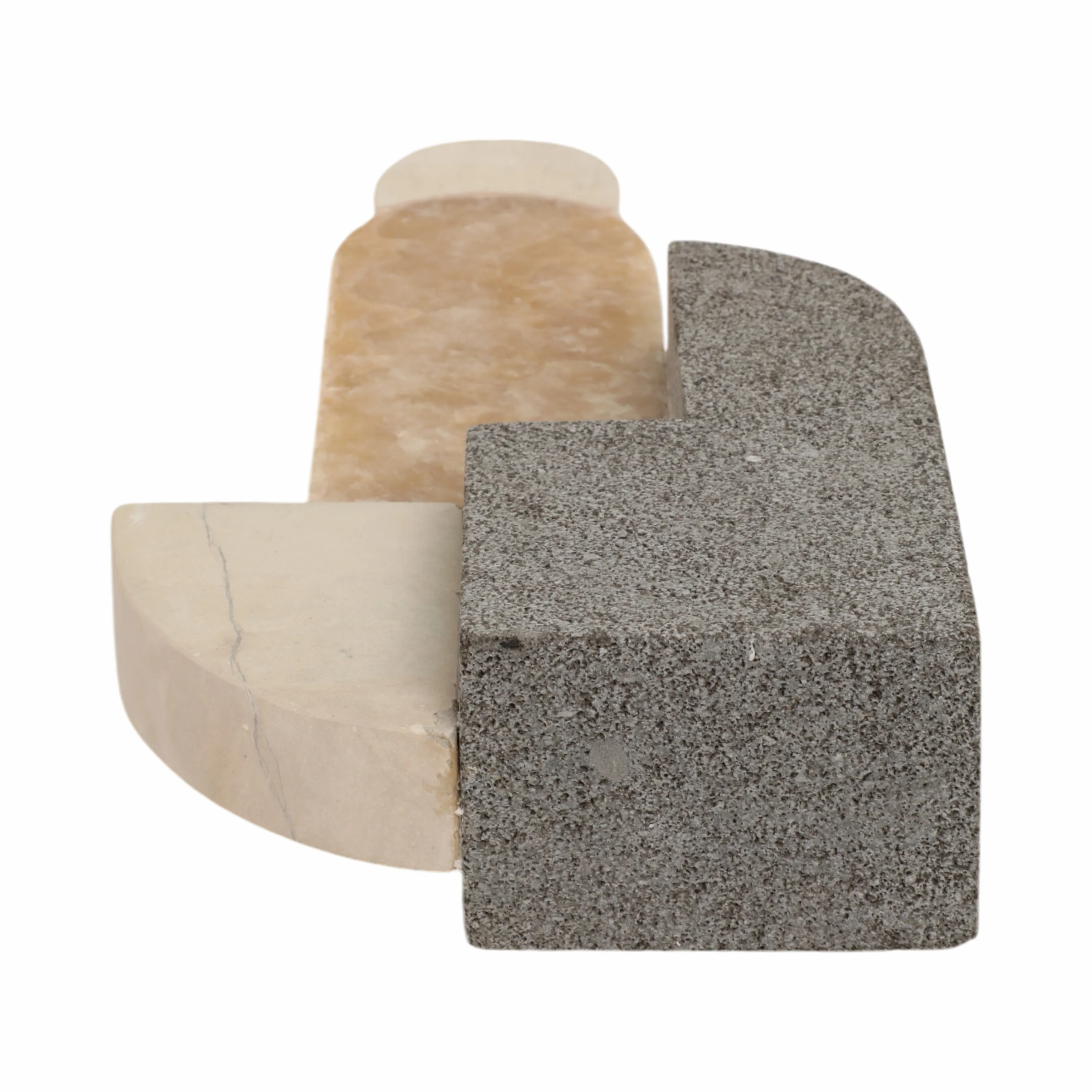 13" Abstrct Sculpture Lava&sand Stone & Onyx, Mult