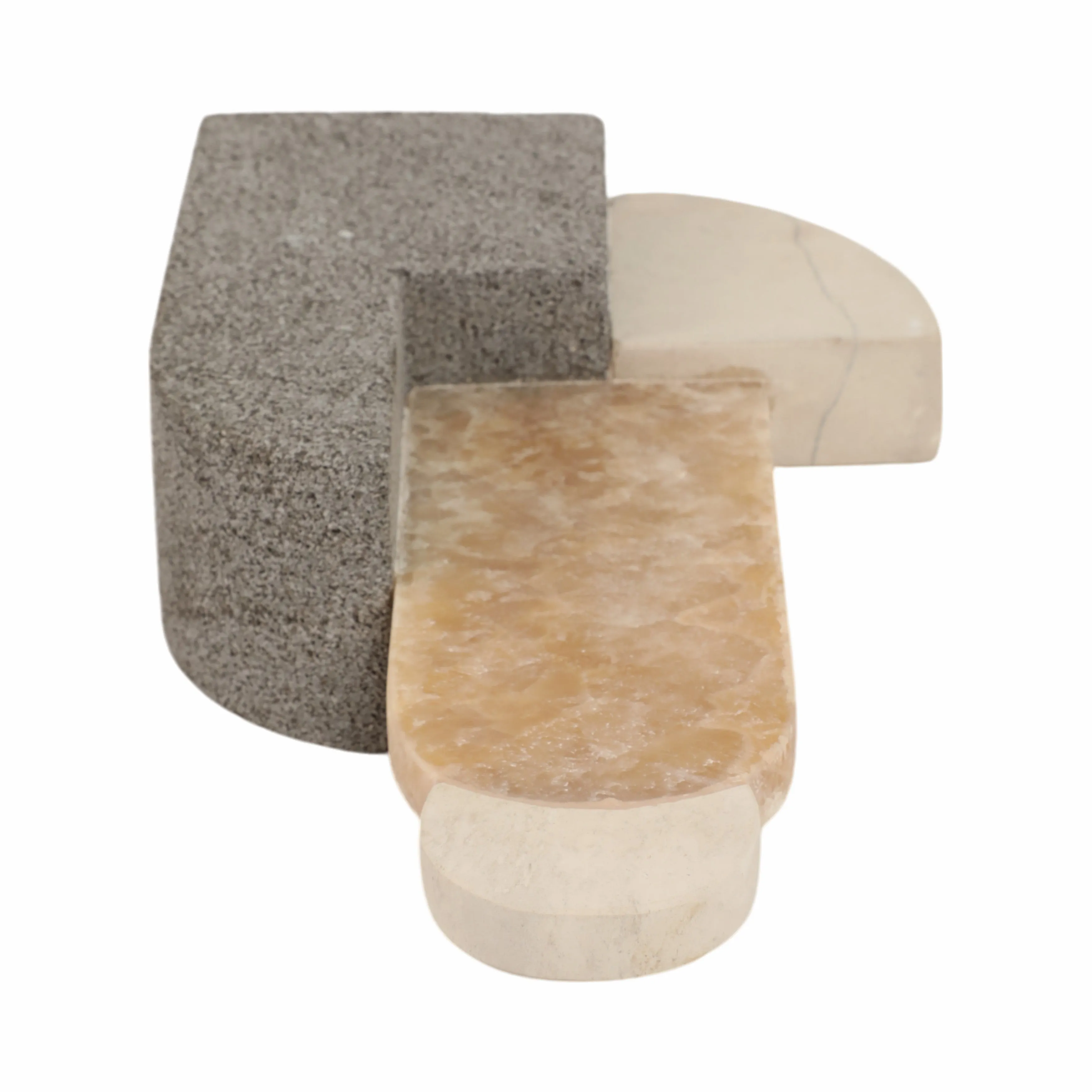 13" Abstrct Sculpture Lava&sand Stone & Onyx, Mult